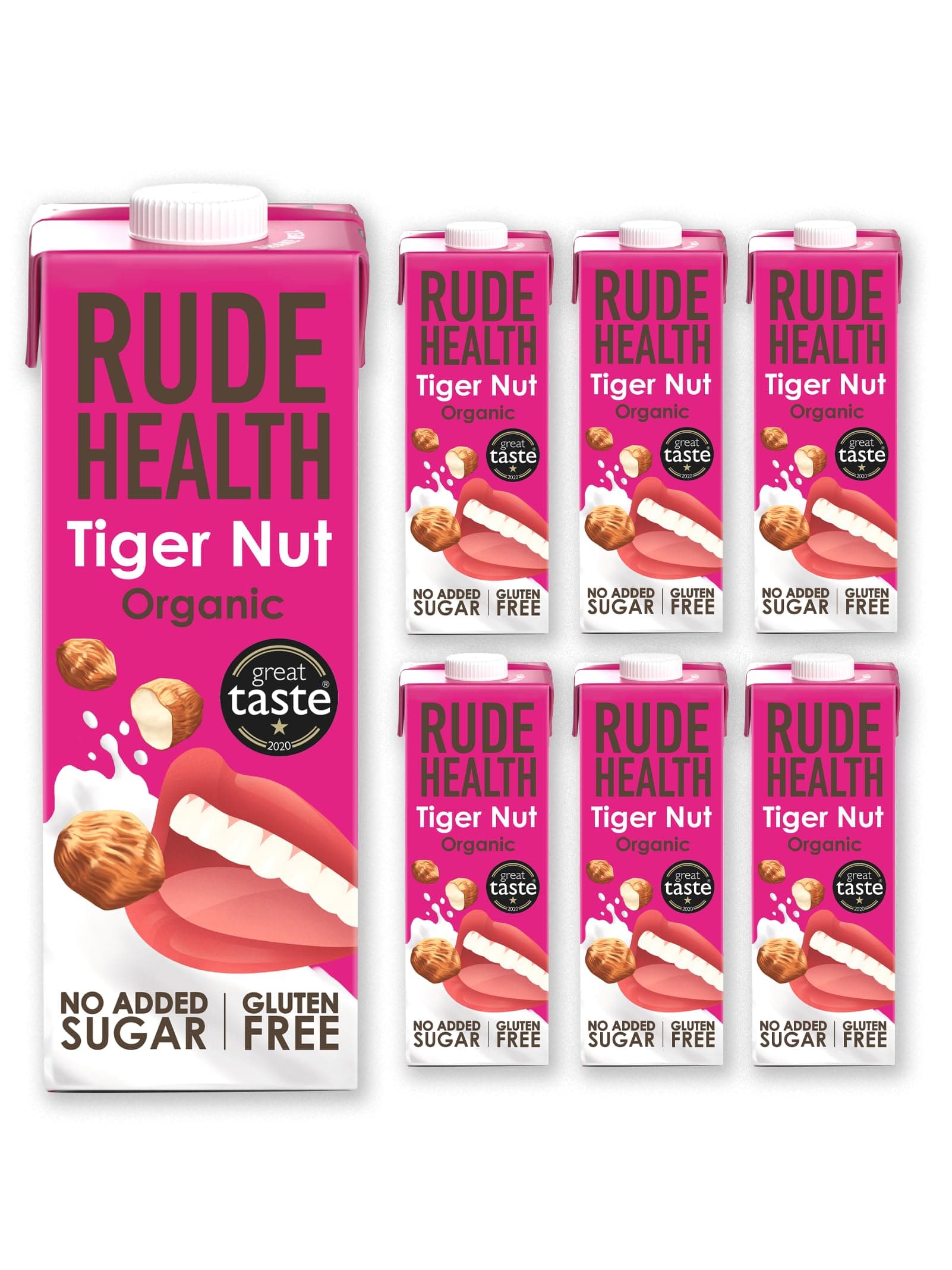 6 x 1 Litre Organic Tiger Nut Dairy-Alt Milk, 100% Natural Organic Drink, Lactose Free, Dairy Free & Gluten-Free, Unsweetened, Award-Winning, Healthy & Vegan, 100% Recyclable Pack