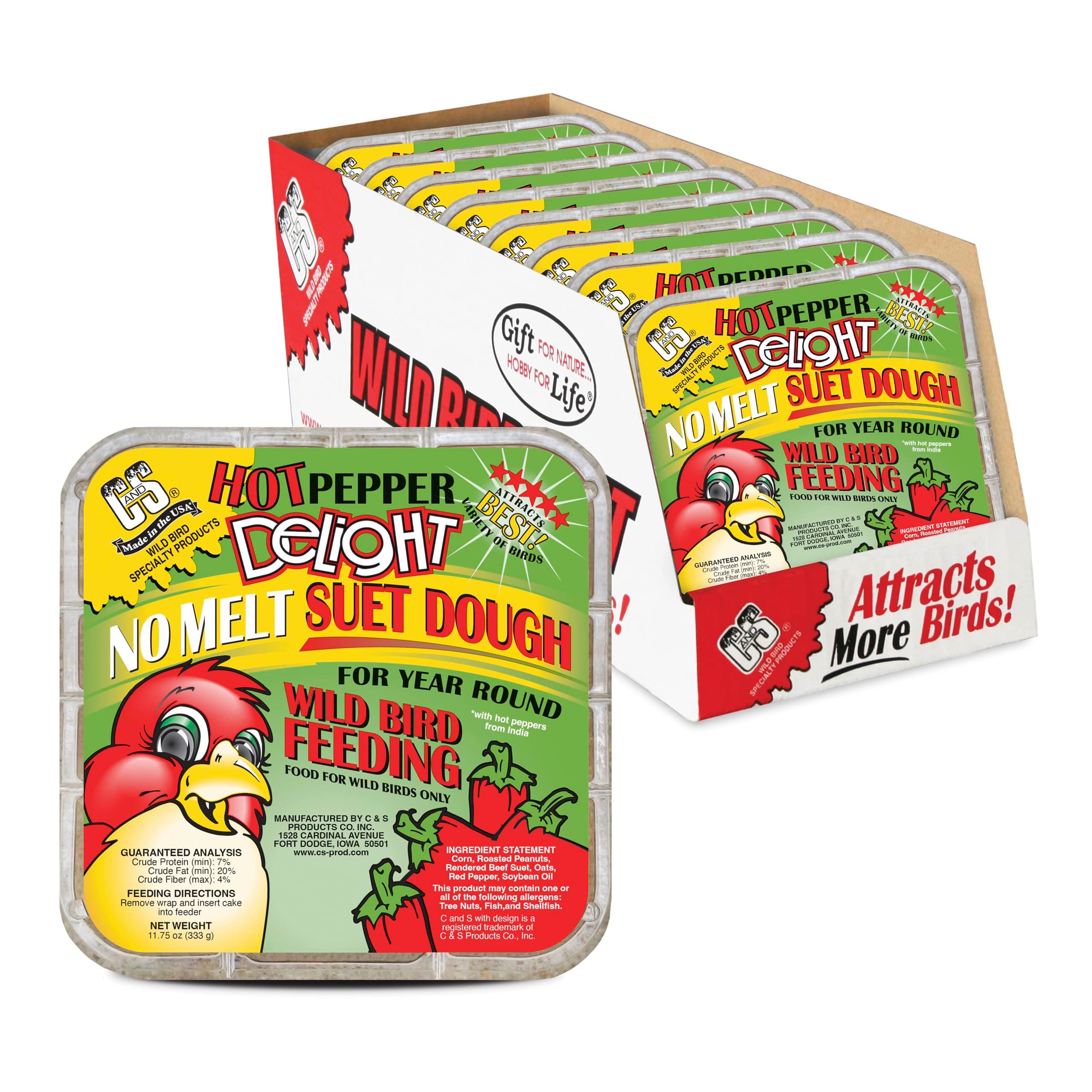 Hot Pepper Delight No Melt Suet Dough 11.75 Ounces, 8 Pack