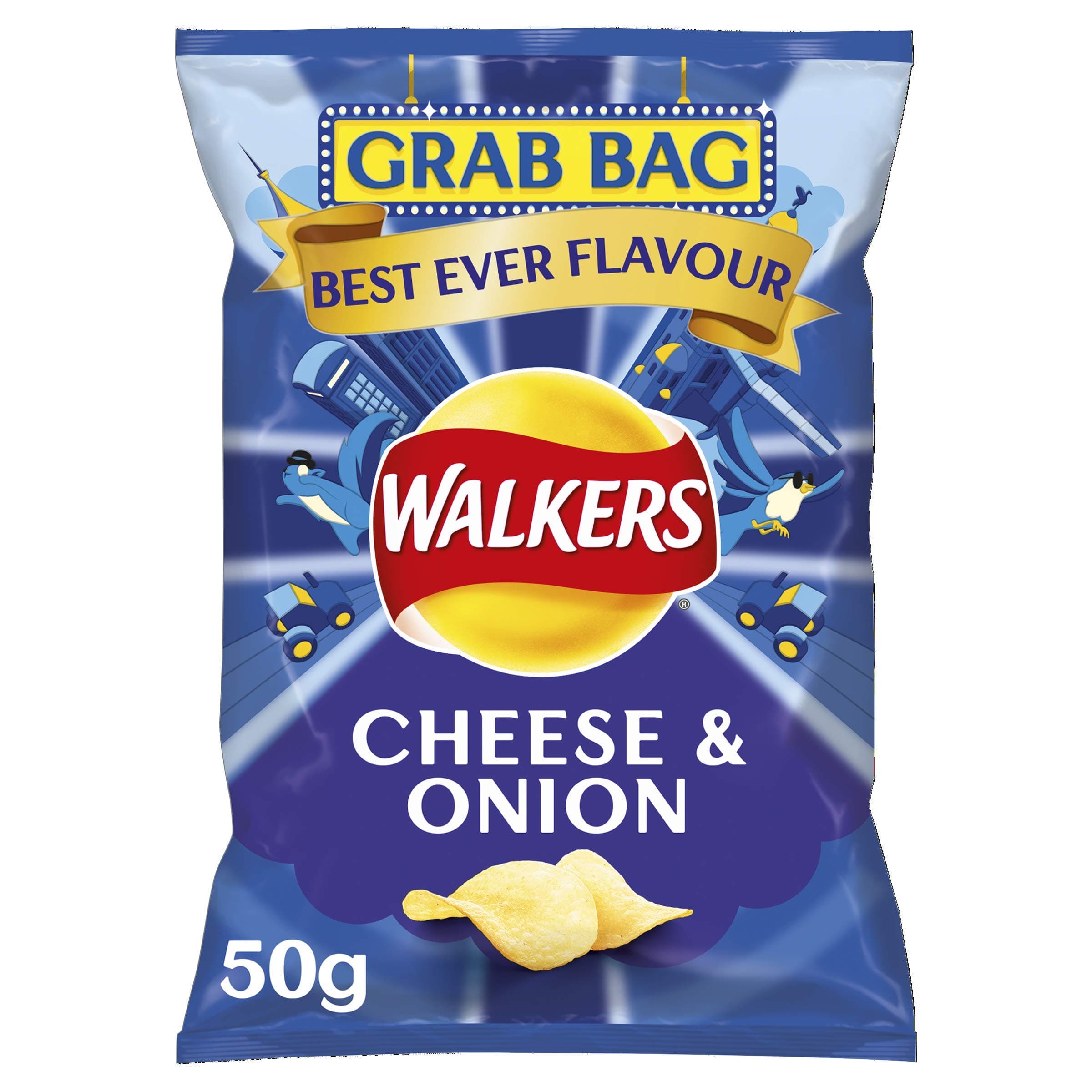 Walkers Cheese & Onion Crisps, 50 g