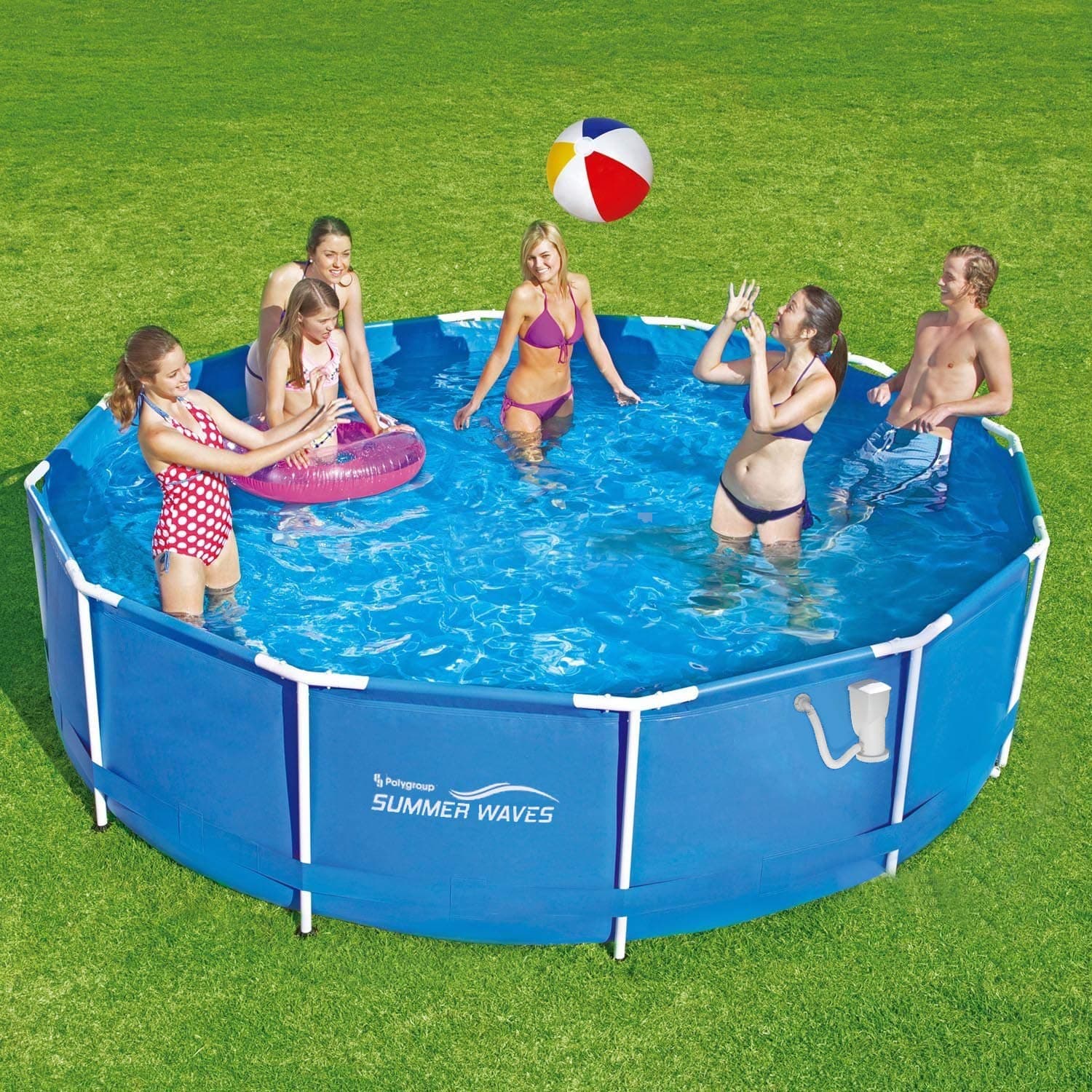 Summer Waves Frame Pool 366x91 cm Frame Swimming Pool Family Swimming Pool with Filter Pump