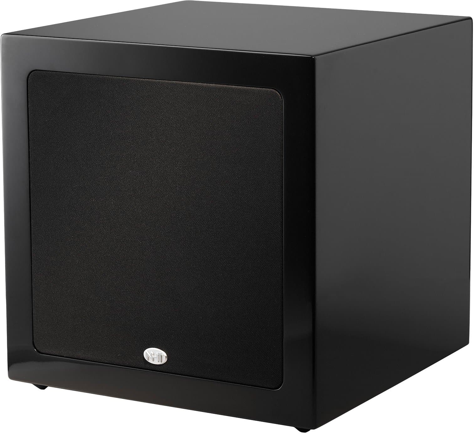 NHT CS-10 10-inch Long Throw 300 W Powered Subwoofer | Sealed Box | Deep Musical Bass | Piano Black High-Gloss Paint