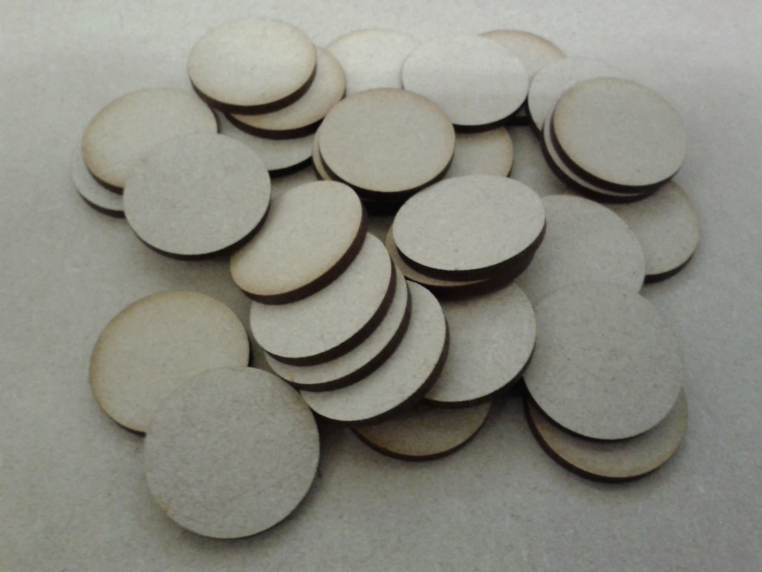 Torri Laser Ltd 2.5cm Diameter MDF Discs Pack of 50 - Gaming Accessories - Game Pieces - Adult, Teen - Fantasy