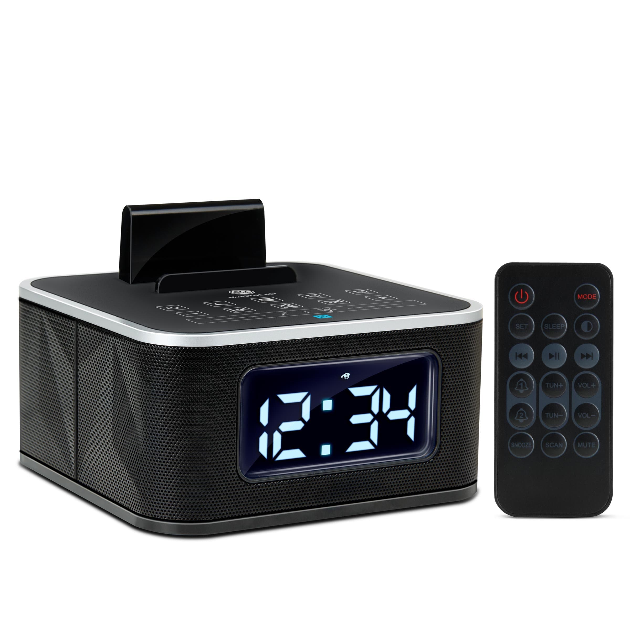 GOgroove Bluetooth Alarm Clock Speaker with FM Radio , Microphone , USB Charging , Tap to Pair NFC & Dual Alarms - Works w/ Any Bluetooth Device (Tablets, Smartphones, MP3 Players, & More)