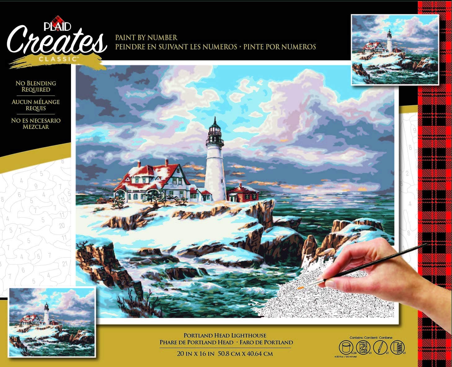 Plaid Portland Head Lighthouse Paint by Number Kit, 16"X20", Multicolor