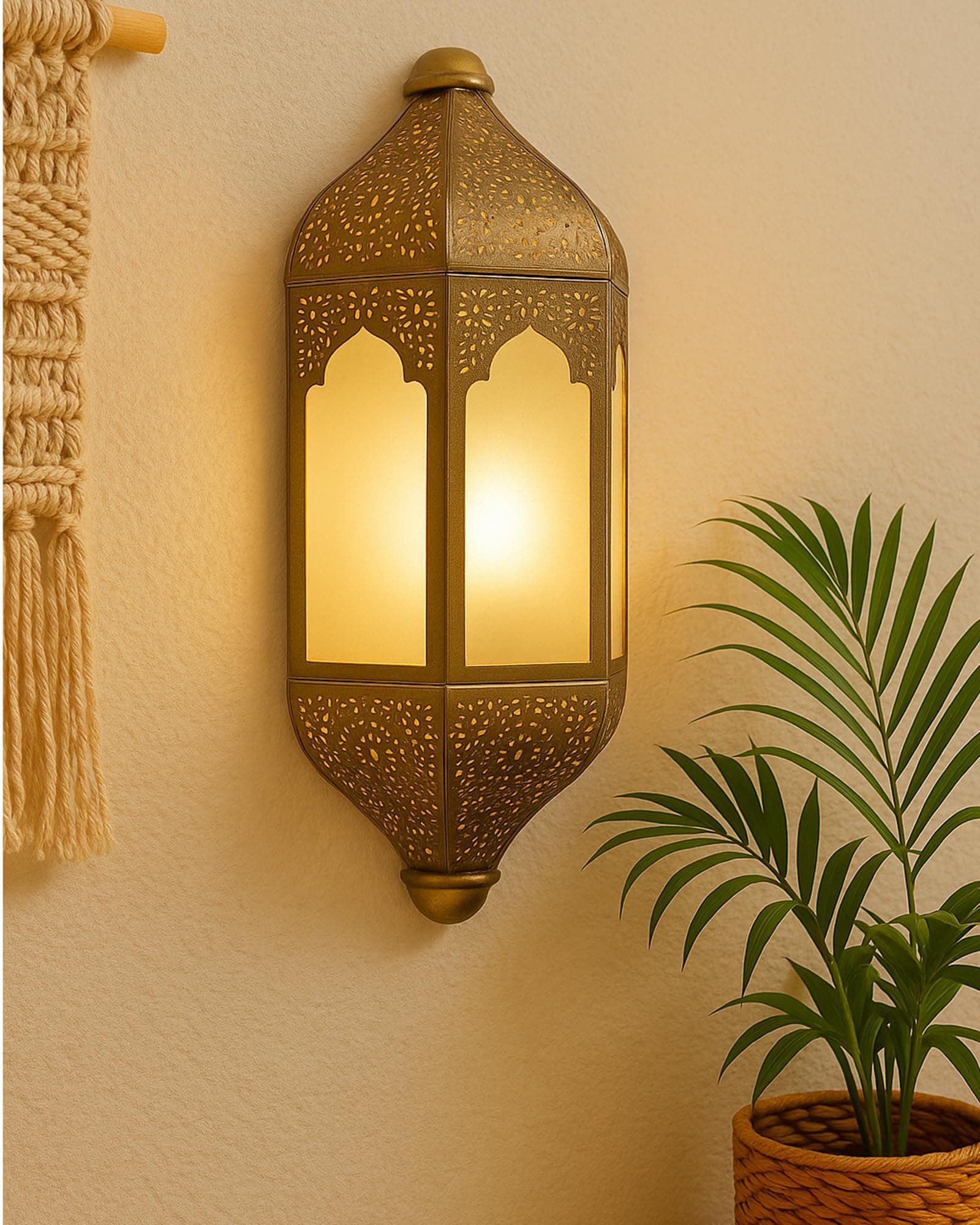 Homesake® Vintage Moroccan Wall Sconce Lamp, Decoration Items Wall Door Light, Antique Brass Finish, Decoration Items for Home décor, Decorations for Home