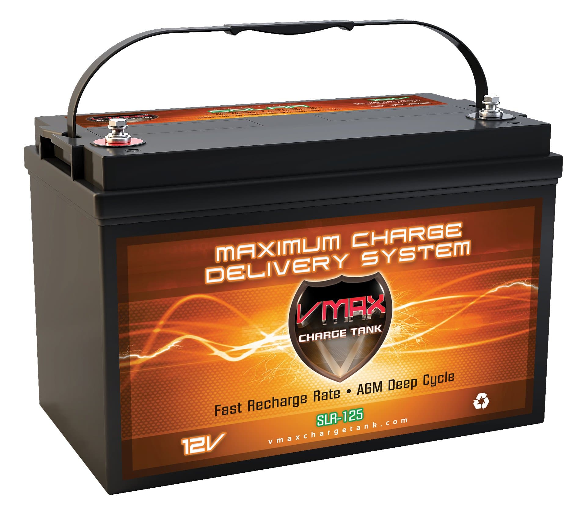 VMAX SLR125 12 Volt 125Ah AGM Deep Cycle Battery comp/w Grape Solar PV Solar Panels (12V 125Ah Group 31 AGM Sealed Battery)