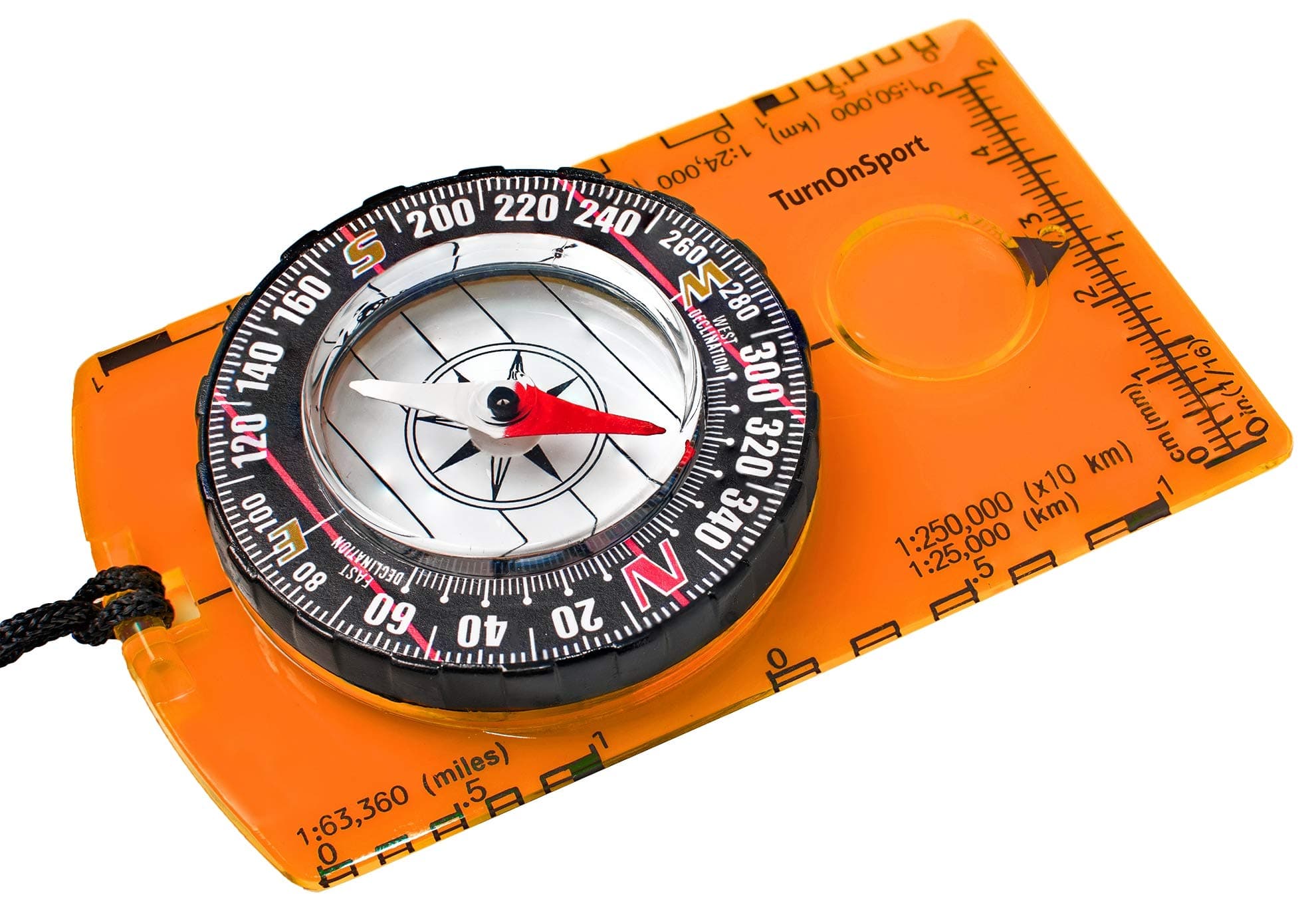 TurnOnSport Orienteering Compass - Advanced Scout Compass for Hiking, Camping, and Backpacking - Best Survival Gifts for Kids