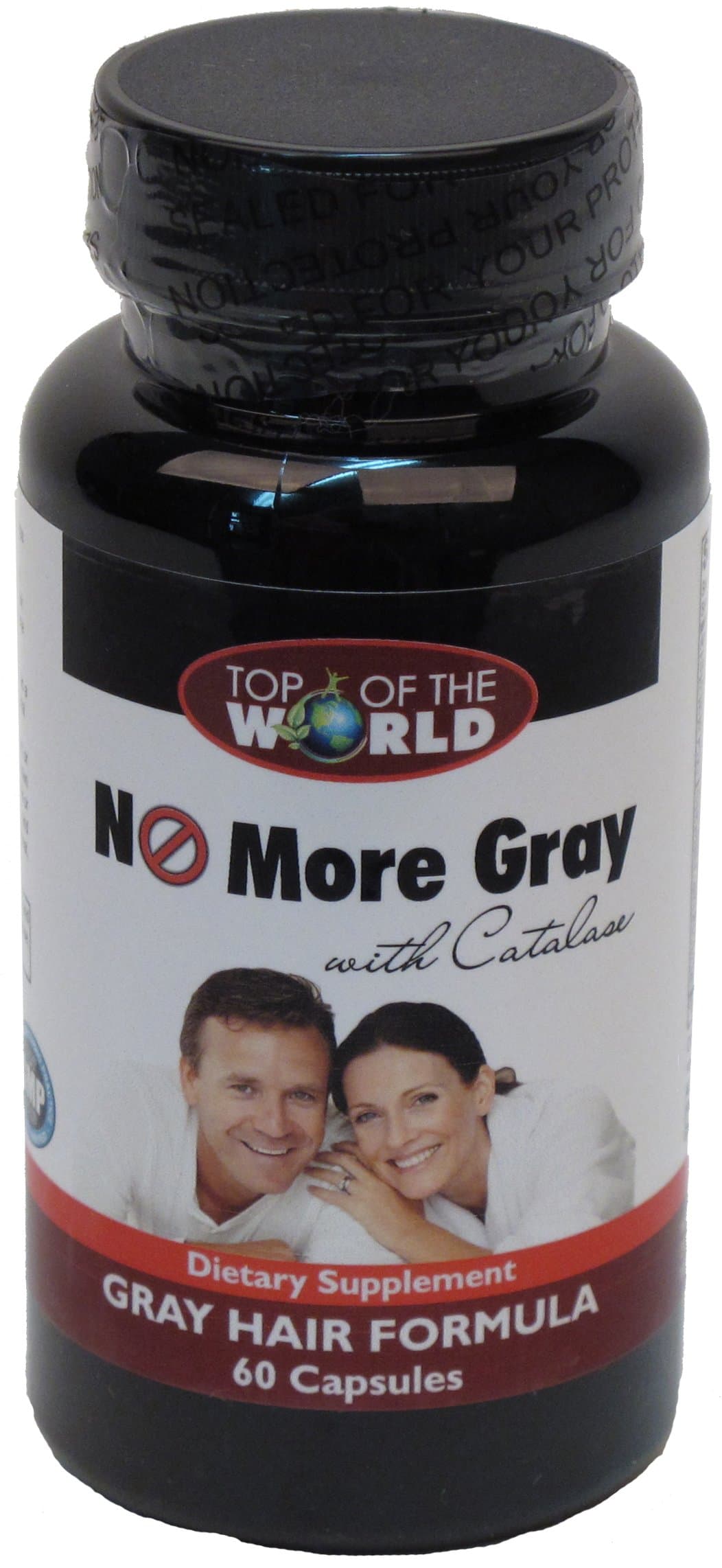 Top of the World No More Gray with Catalase, Gray Hair Formula, 60 Capsules