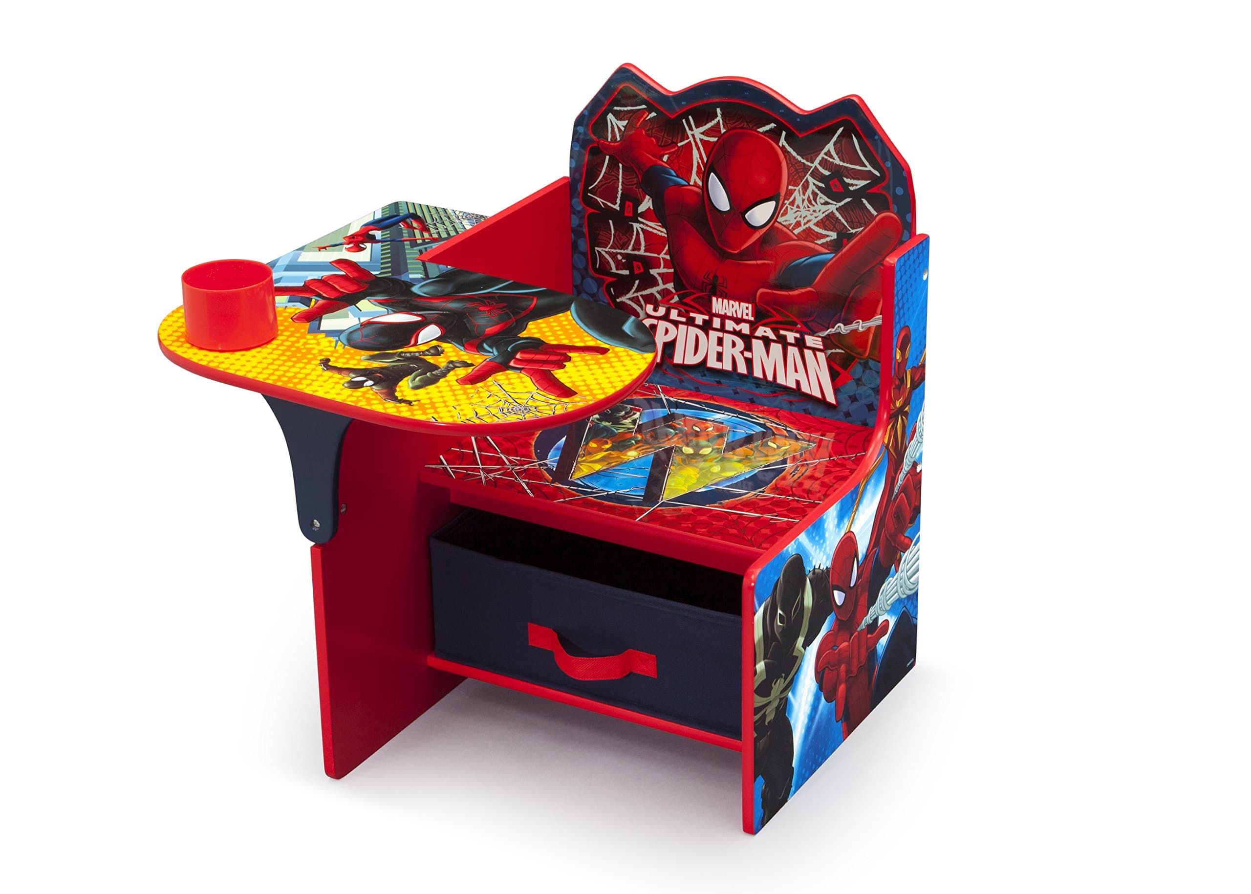 Chair Desk With Storage Bin - Greenguard Gold Certified, Spider-Man, Arm Rest, Cushion Availability, Engineered Wood