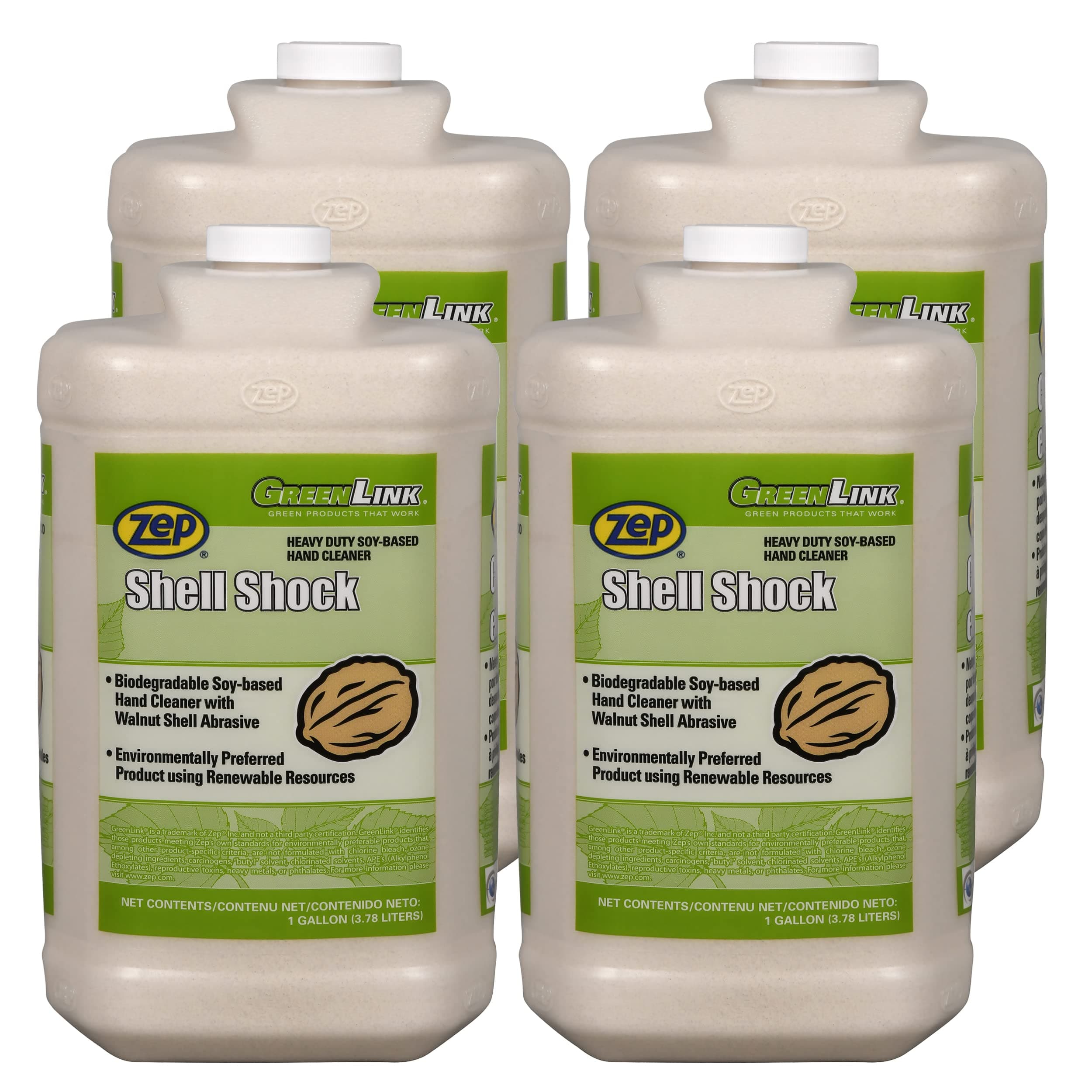 Shell Shock Industrial Hand Cleaner - 1 Gallon (Case of 4) - 318524 - Made With Biodegradable Soy and Walnut-Based Formula For An Exceptional Clean