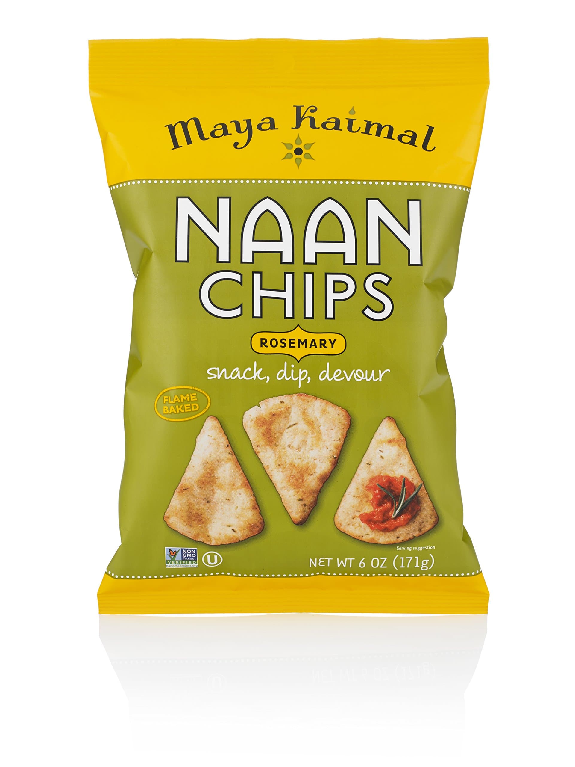 Maya Kaimal Fine Indian Foods Naan Chips, Rosemary, 6 Ounce