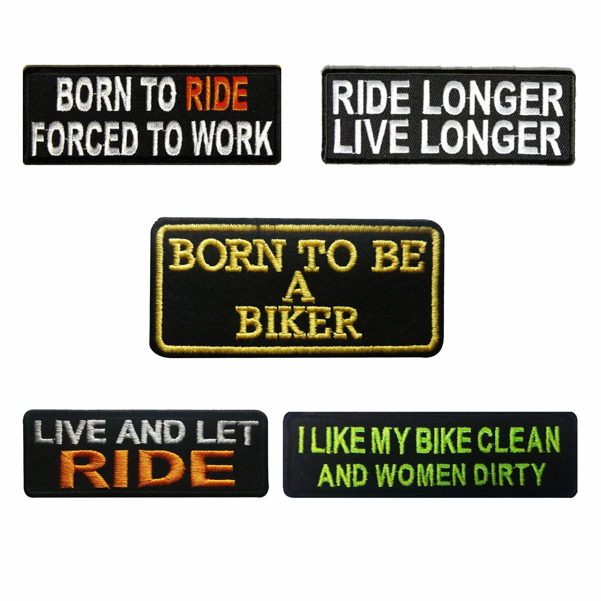 Motohog Unique Embroidered Iron & Sew on Patch Combo (Set 1)