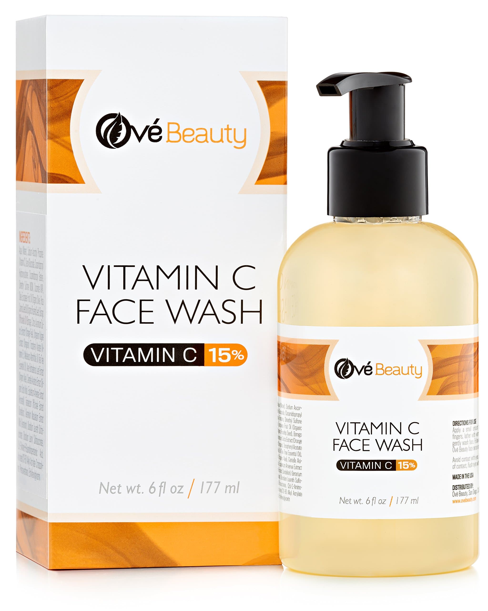 Ové Beauty 15% Vitamin C Face Wash 6 oz.-Daily Face Wash with Vitamin C for Women and Men