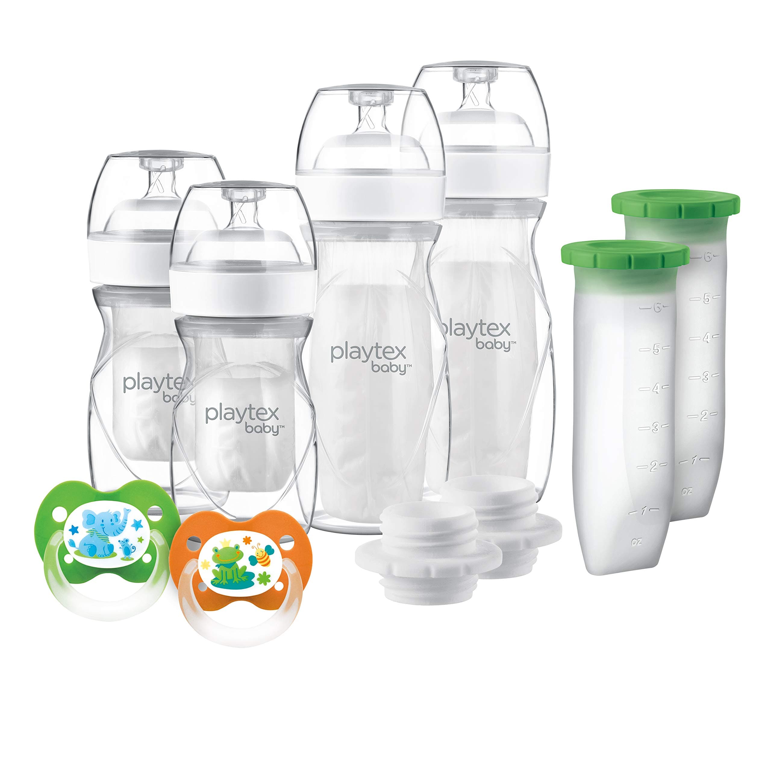 Playtex Baby Nurser Bottle Gift Set, with Pre-Sterilized Disposable Drop-Ins Liners and Silicone Pods, Closer to Breastfeeding