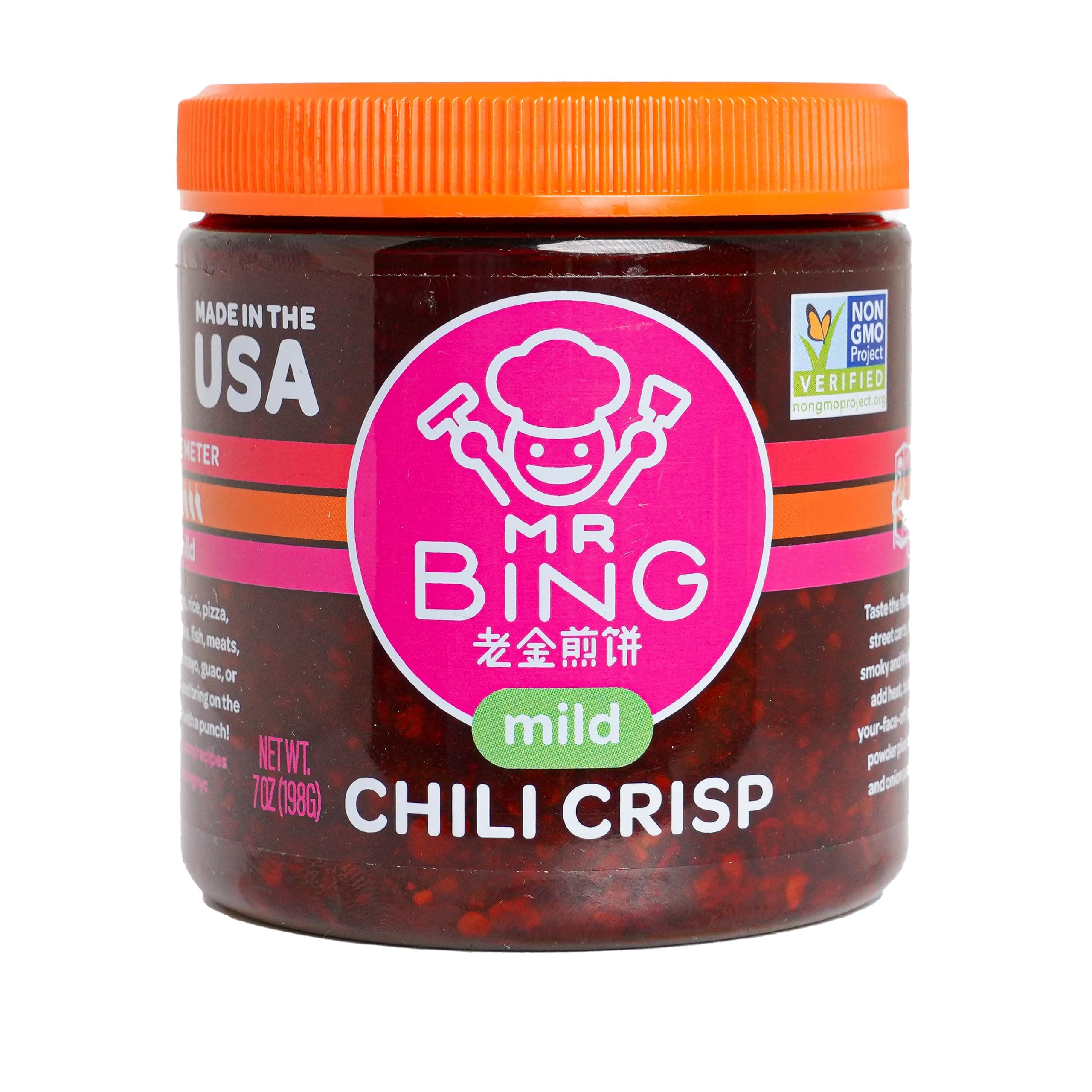 Mr Bing Chili Crisp - Delicious & Flavorful Oil- Made In Usa Paste Hot Sauce Gluten Free, Vegan, No Msg Spicy Heat (7 Oz.)…
