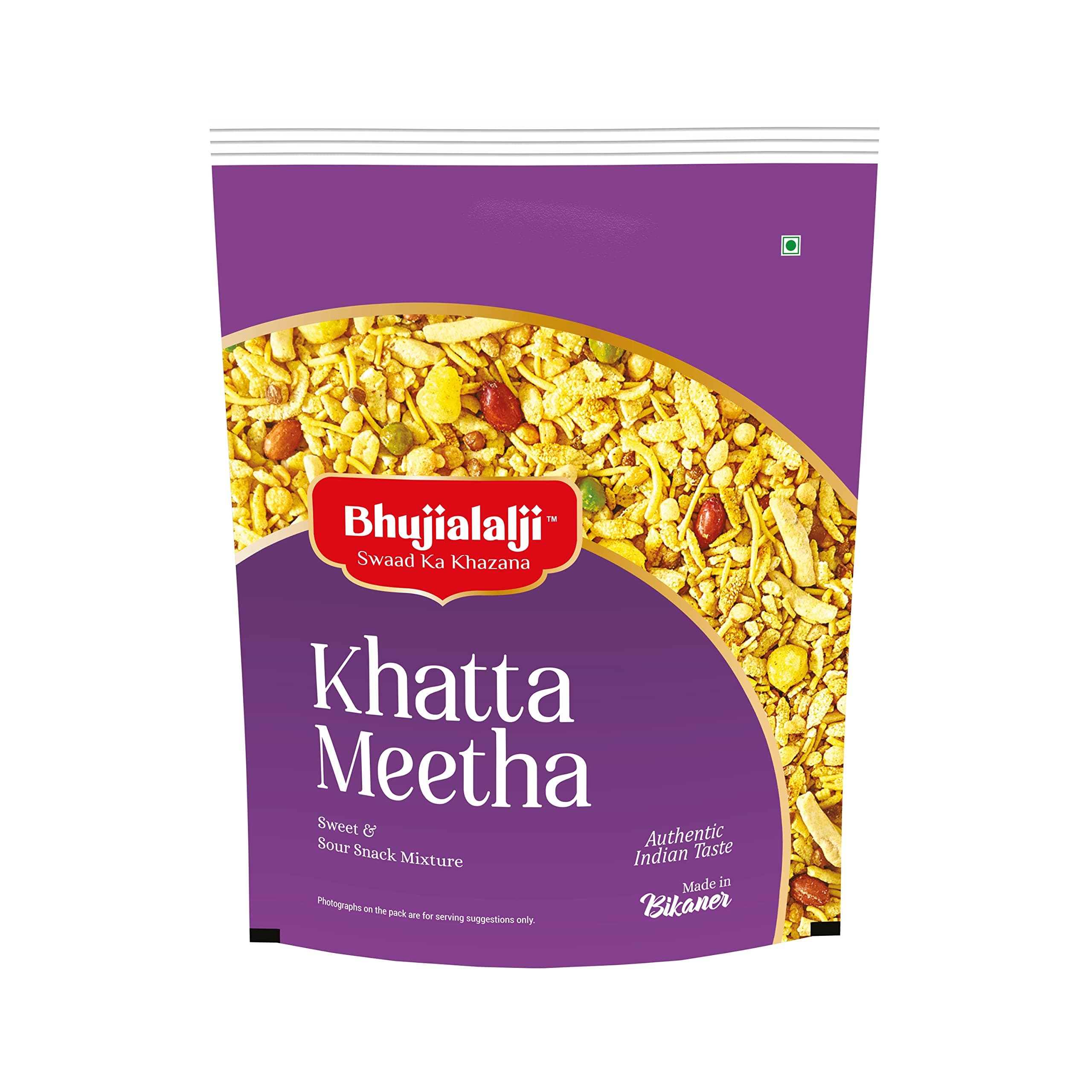 Bhujialalji Khatta Meetha (pack of 1) 1kg | Namkeen Snacks Tasty & Crunchy Tea-time Namkeen | All time favourite indian snacks/Namkeen | Ready to eat | Crsipy & Light snacks.