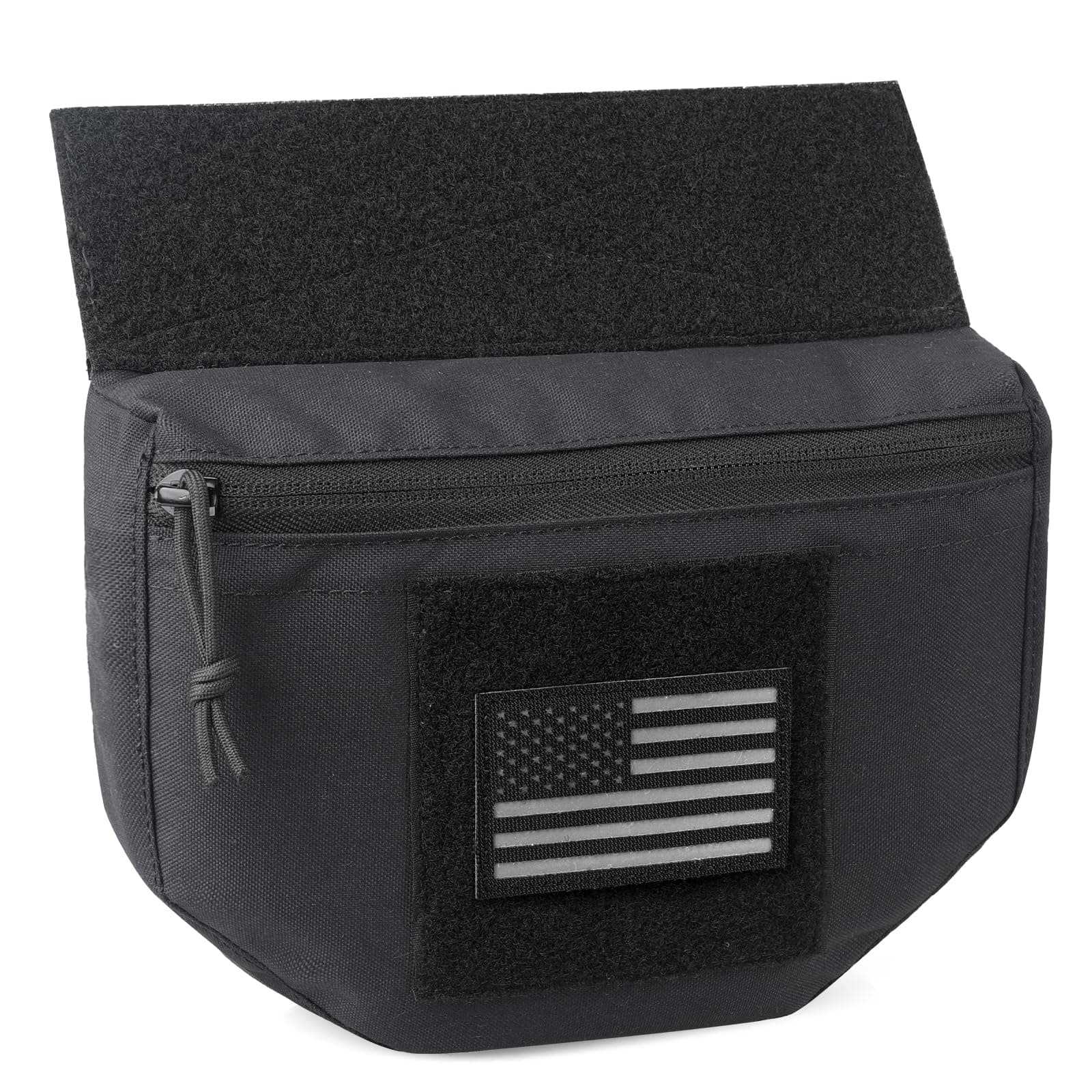 WYNEX Tactical Drop Pouch for Chest Rig, Sub Abdominal Carrying Kit Bag Utility Tool Dangler Organizer Pouch for JPC CPC AVS Vest Hook-and-Loop Add-on Pouch Patch Included