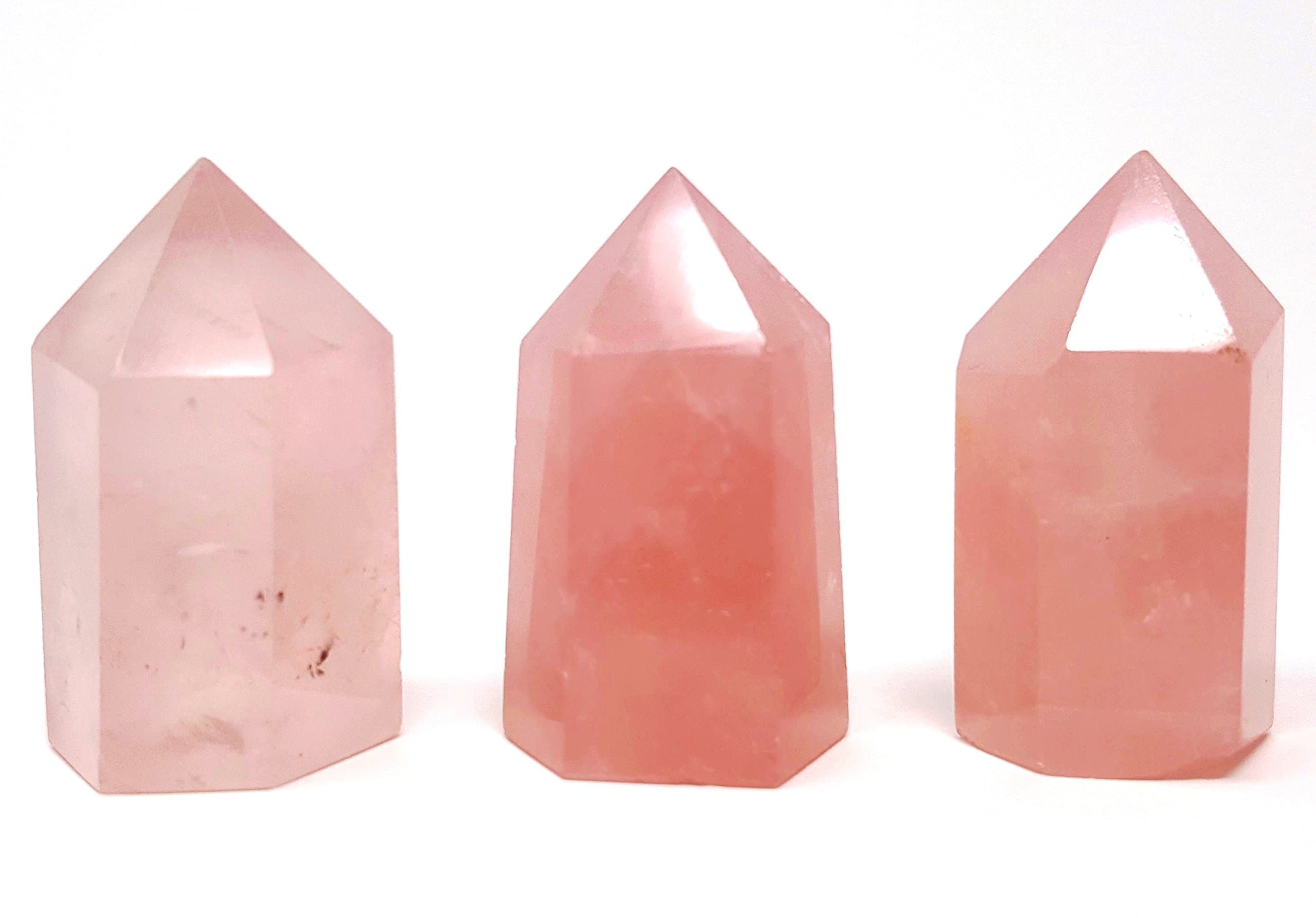 Rose Quartz Crystal Tower Point/Perfect Natural Stone for Crystal Healing, Reiki, and Crystal Grids