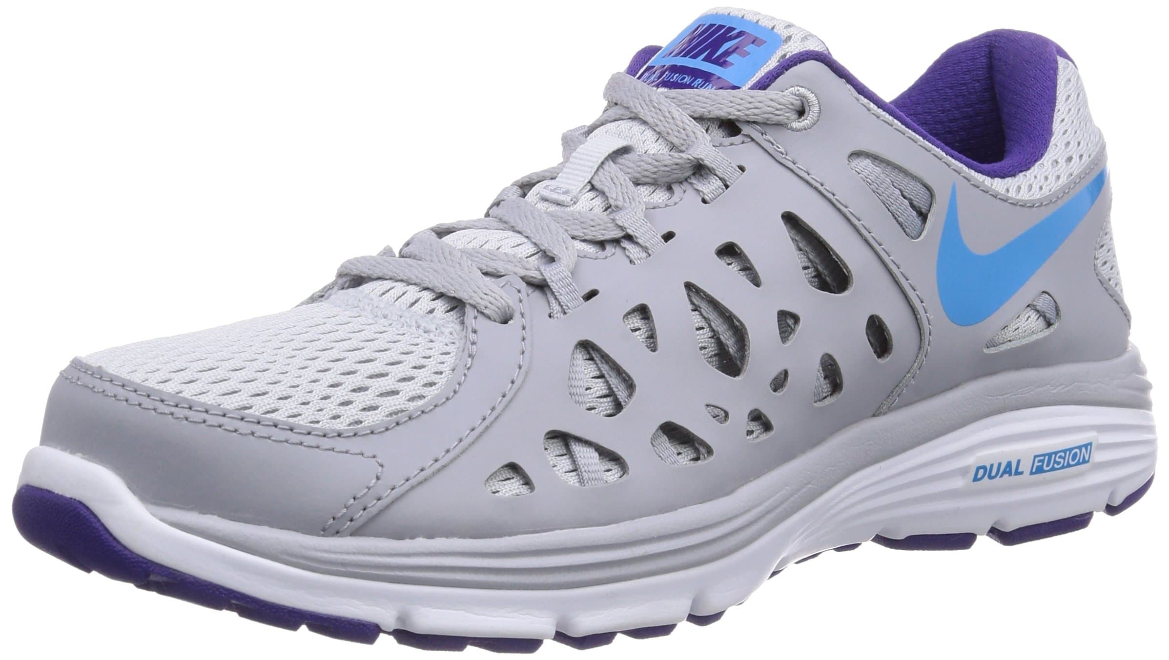 New Nike Womens Dual Fusion Run 2 Running Shoes Grey/Purple 9.5