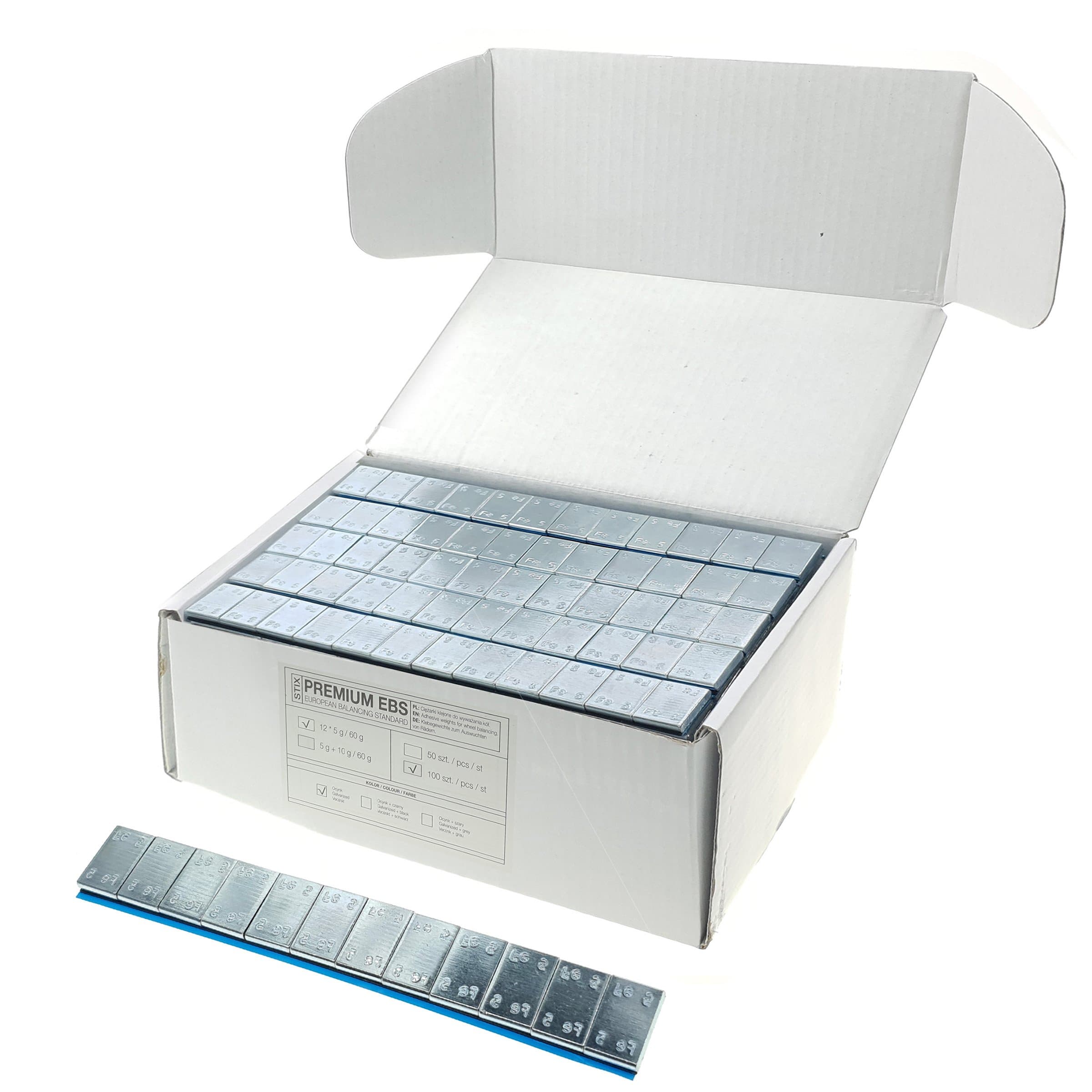 100 Pcs 12 x 5g 60g Aluminium Wheel Balance Weights Adhesive Weights Steel Zinc Plated St