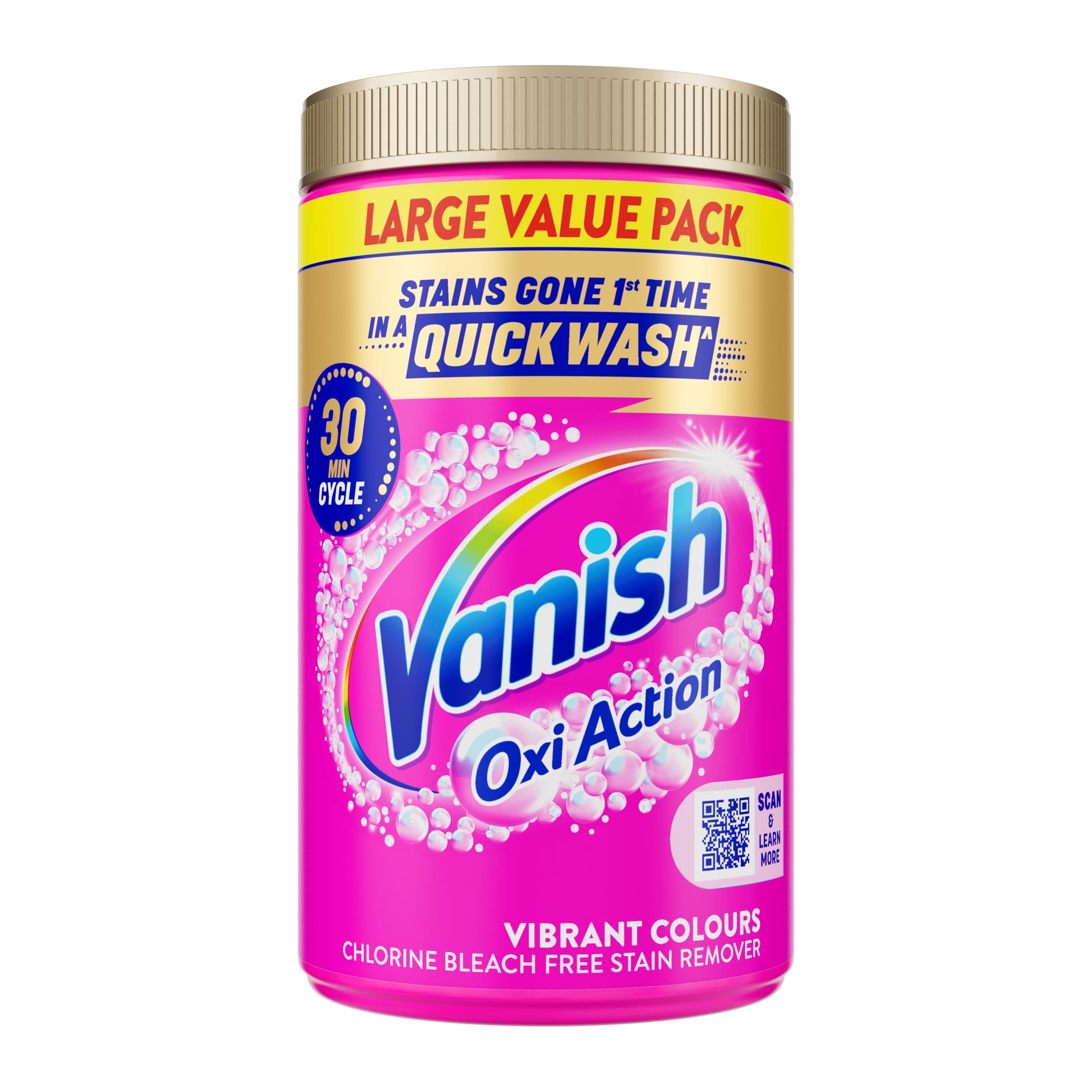 Stain Remover, Gold Oxi Action Powder, 1.5kg, Removes Stains Laundry Detergent Leave Behind, Protects Fabric Colours and Removes Odours, Bleach Free