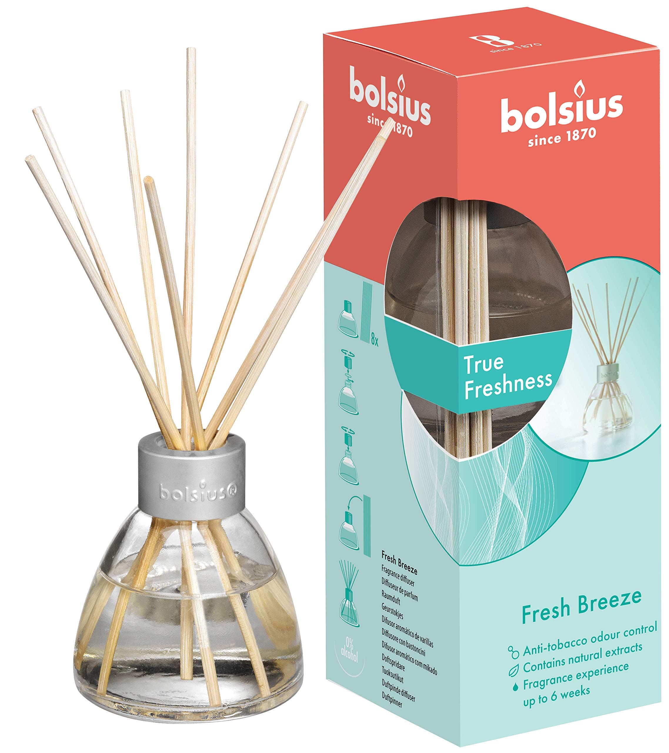 BOLSIUS New Reed Diffuser Fresh Breeze, Anti-Tobacco, 45ml
