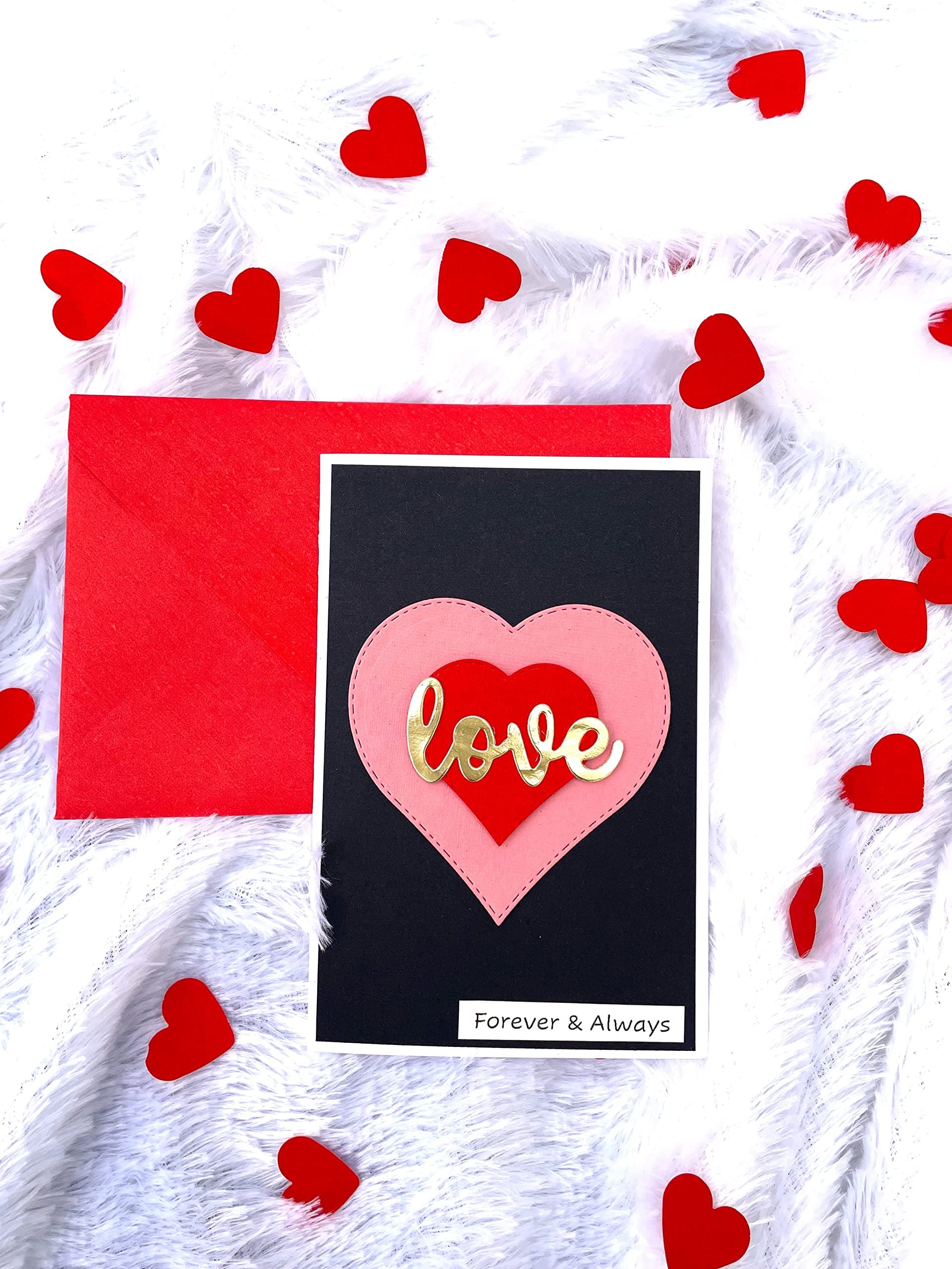 Love Greeting Card with envelope 4X6 inches for Anniversary/Valentine Day/spouse birthday/partner birthday heavy paper used, inside blank
