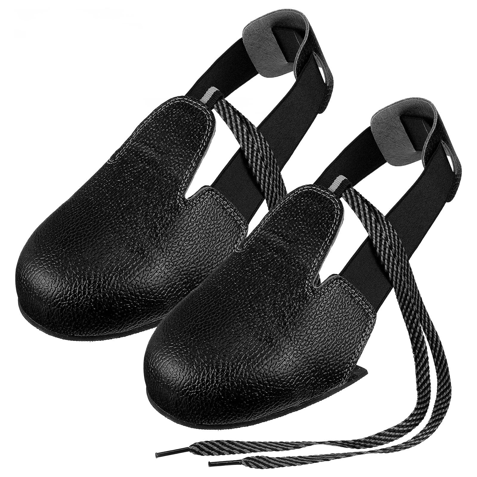 EXCEART Steel Toe Cap 1 Pair Safety Shoe Caps Universal Anti- smash Leather Shoes Covers Overshoes Accessories with Adjustable Strap for Industry Workplace