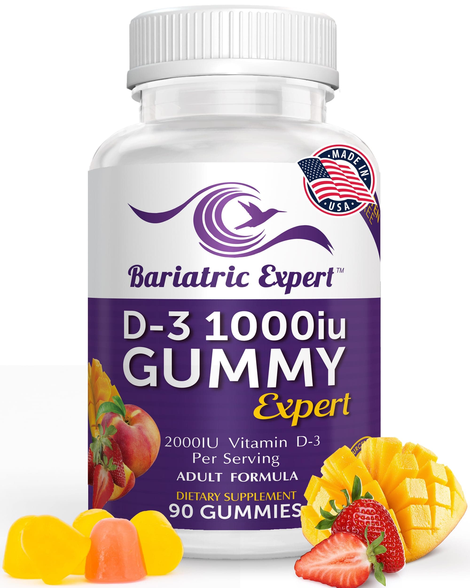 Bariatric Expert D3 Vitamin – Fast-Melting Dietary Supplement for Adults Post Bariatric Surgery, 90 Count