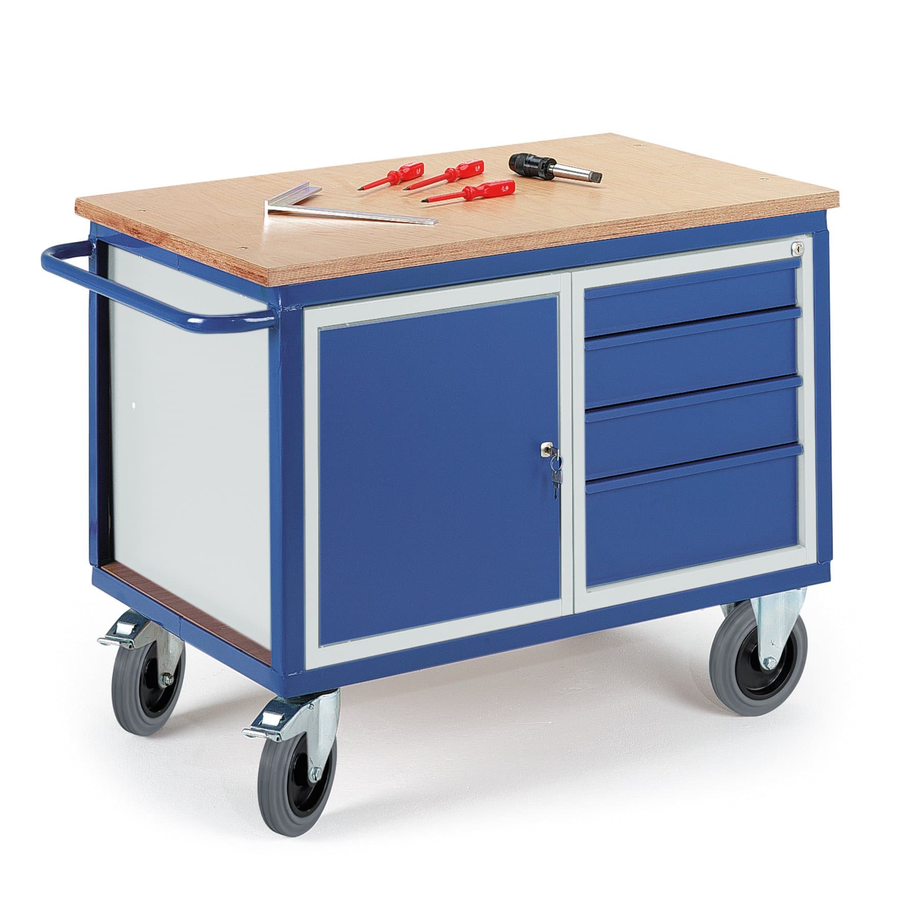 Rollcart 07-4307 Wheeled Tool Trolley with Steel Drawer