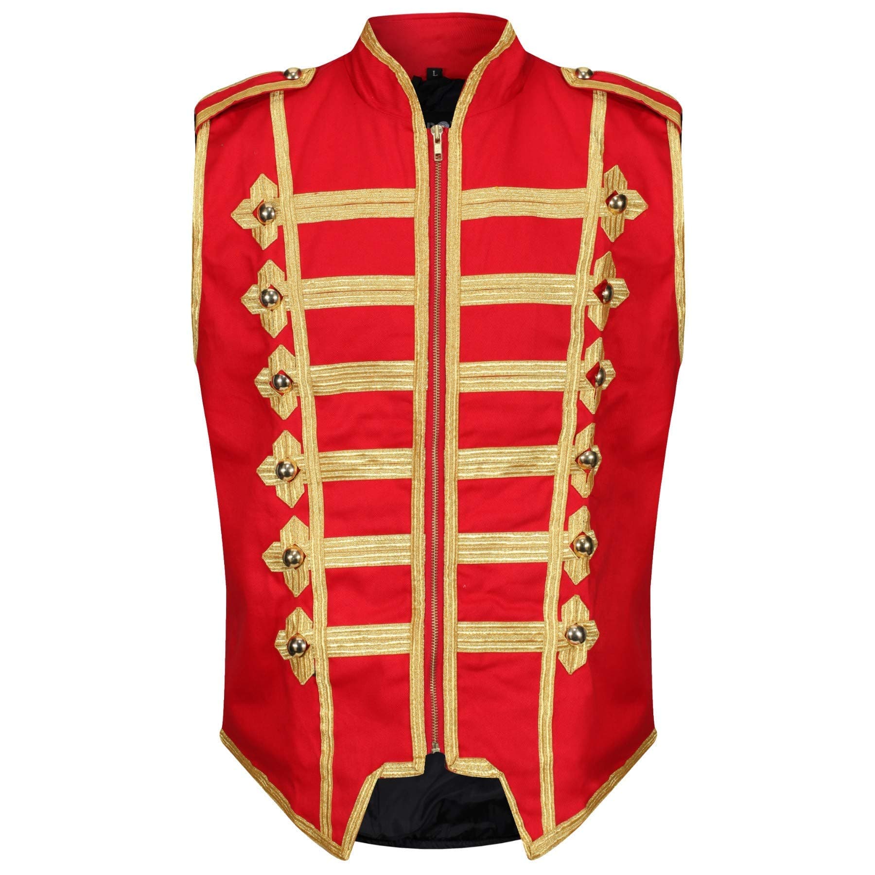 Ro RoxSleeveless Marching Band Drummer Parade Military Jacket, Lightweight Vest for Stage Performances, Steampunk Parties