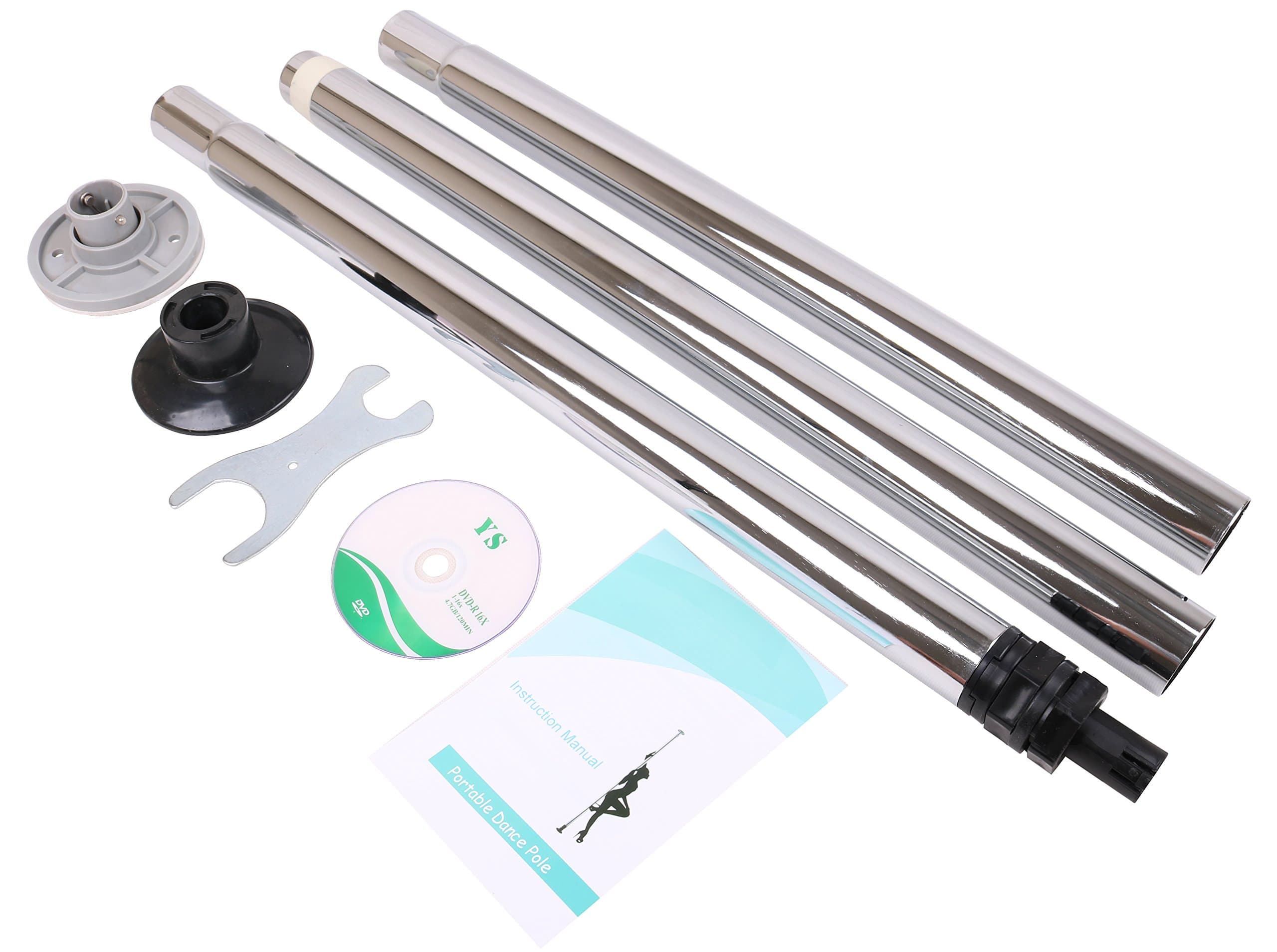 Chrome Dance Pole Full Kit Portable Stripper 50mm Exercise Fitness Club Party by Dance Pole
