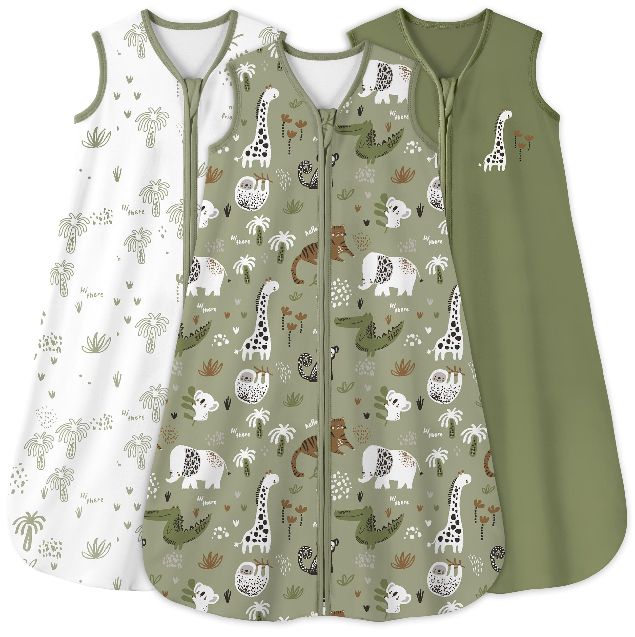 Yoofoss Baby Sleep Sack 0-6 Months 0.5 Tog Wearable Blanket for Baby, 3 Pack 100% Organic Cotton Infant Toddler Sleeping Sack 2-Way Zipper Lightweight Sleep Sack