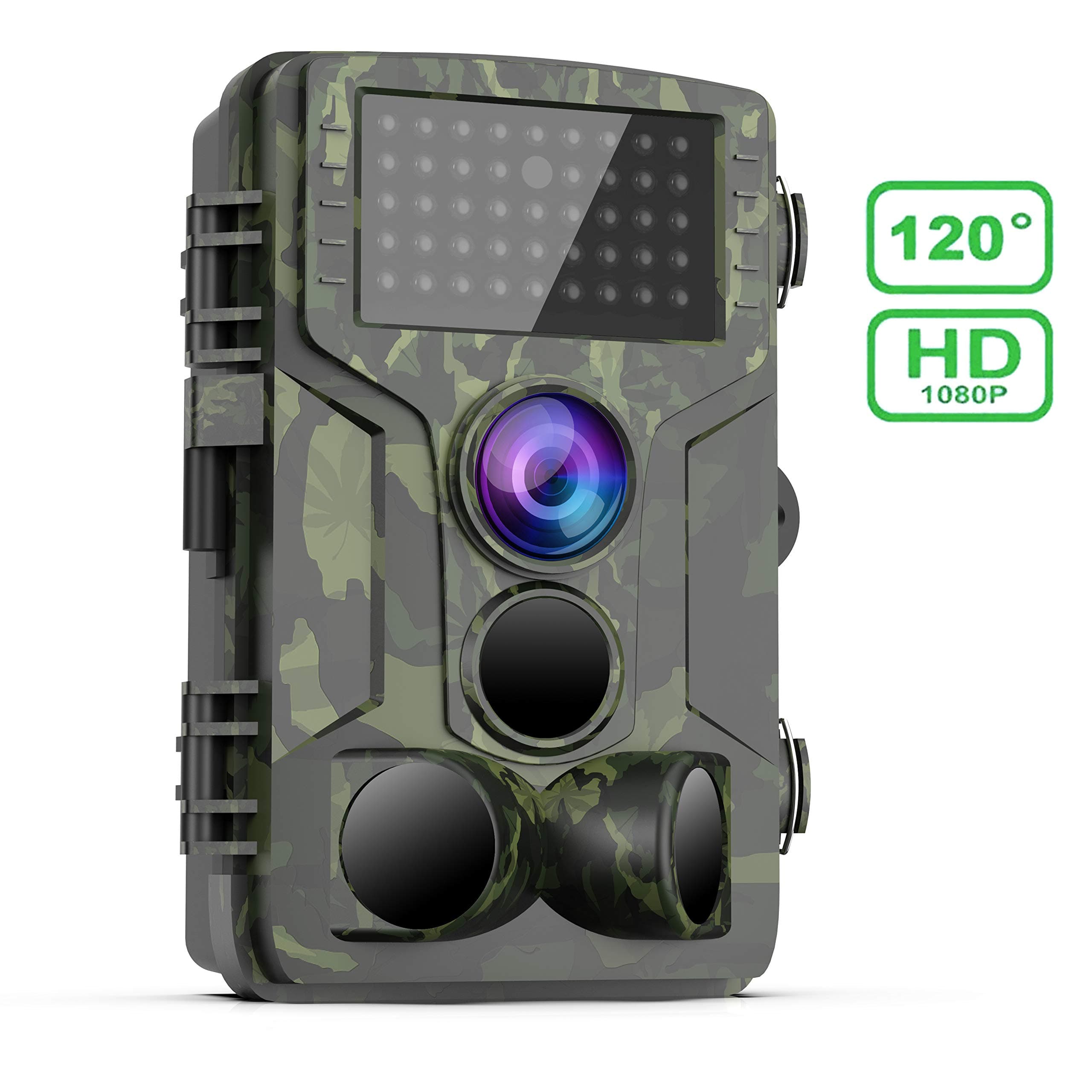 FHDCAM Trail Game Camera 1080P HD Waterproof Scouting Camera, 120°Wide Angle PIR Sensor Motion Activated Night Vision Hunting Camera for Wildlife & Home - New Version