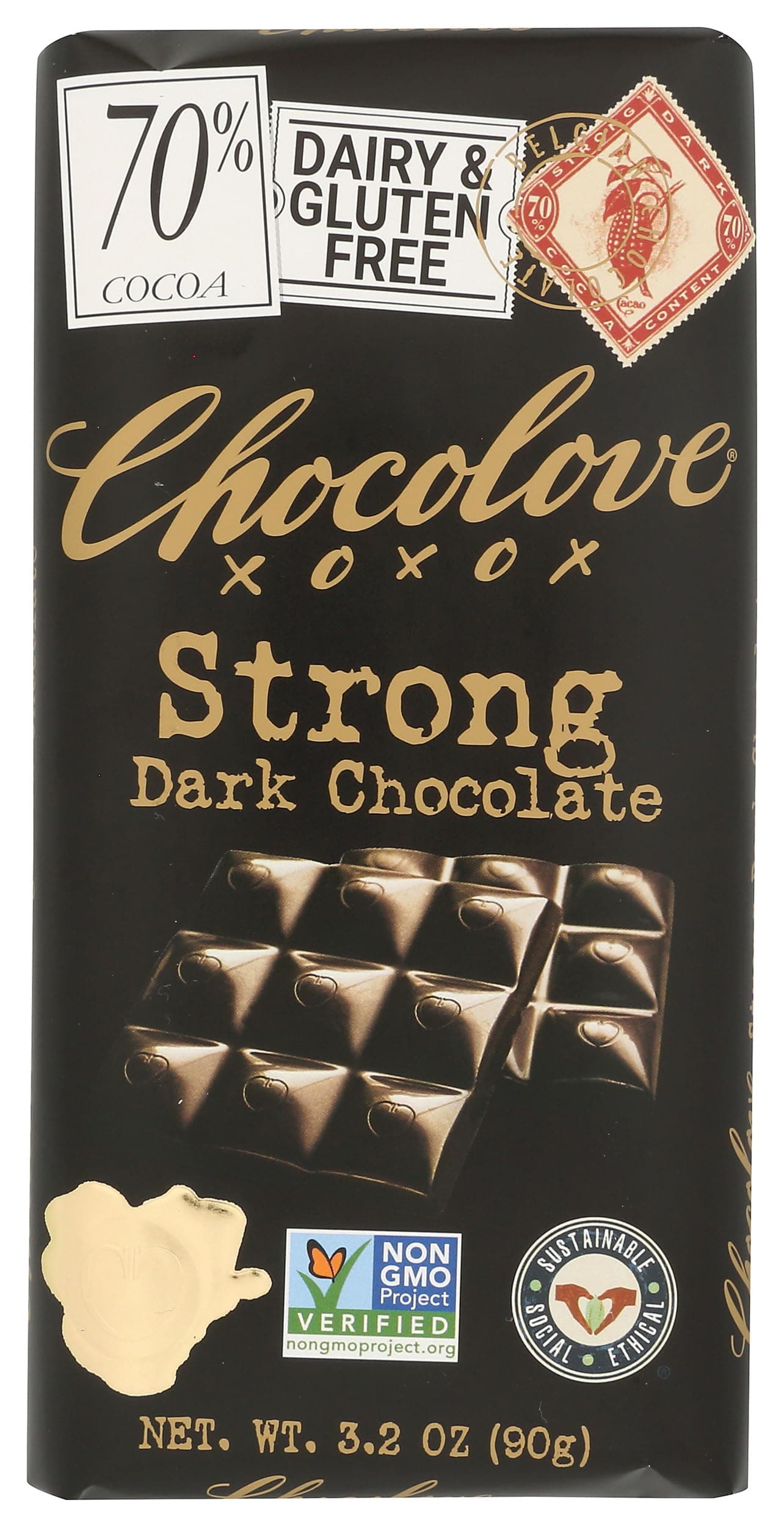 Chocolove 70% Strong Dark Chocolate Bar, 2.65 Pound