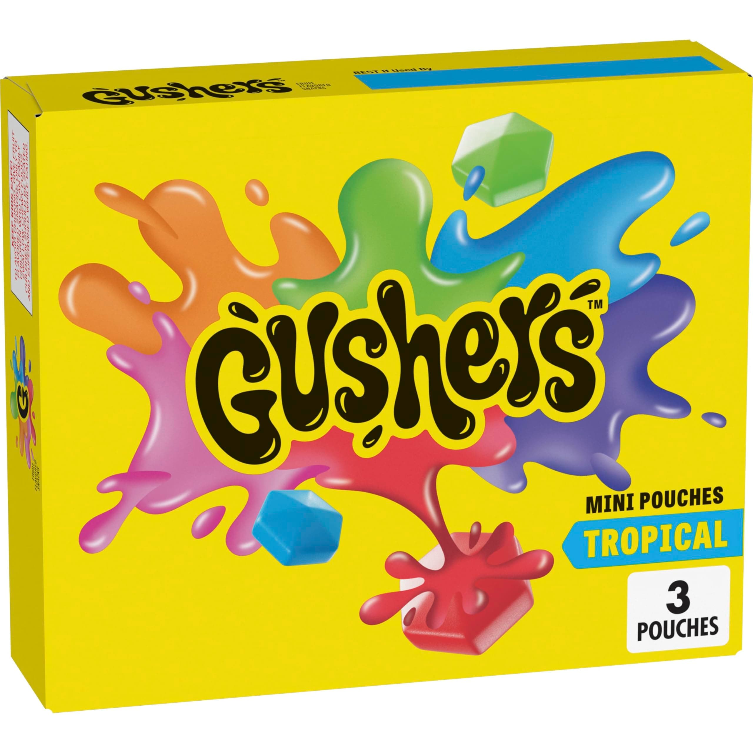Gushers Tropical Fruit Flavored Snacks, Mini Pouches, 3 Ct, 1.32 oz