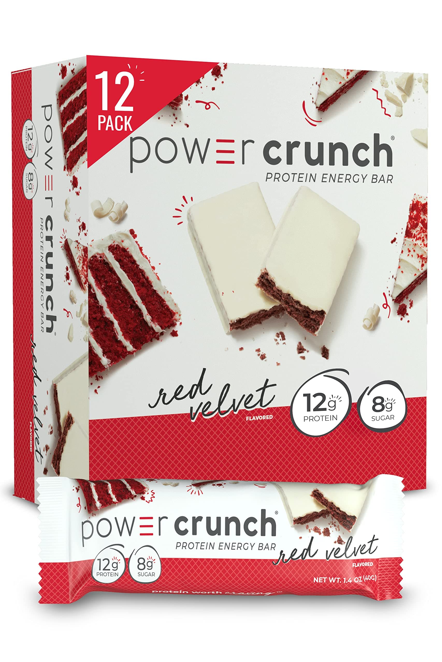 Protein Energy Bar, Red Velvet, 12 Count