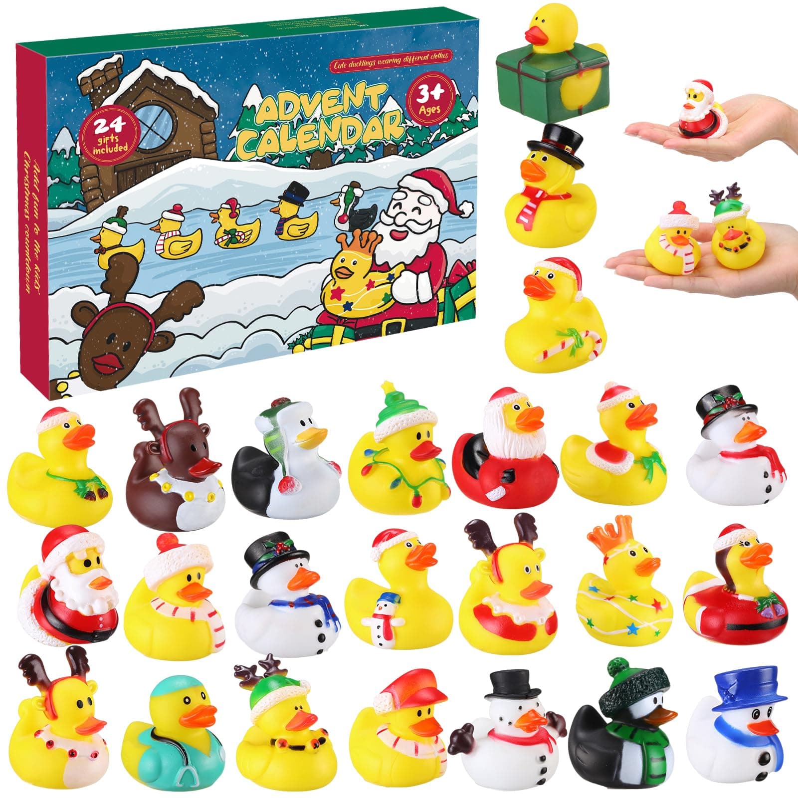 Advent Calendar 2023,24 Days of Christmas Rubber Duck Set, Fun Toys For Boys, Girls, Kids And Toddlers, Christmas Party Gifts