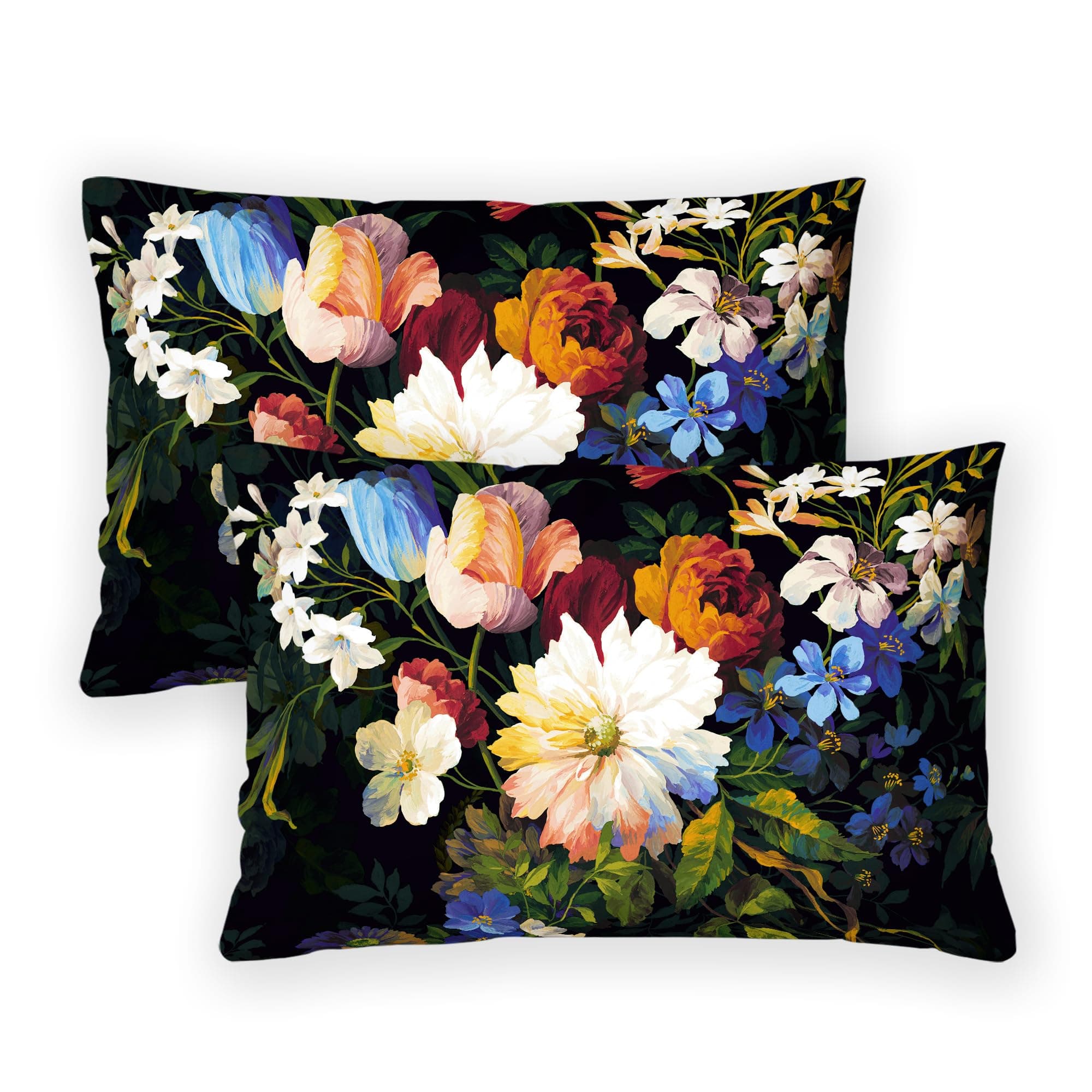 HMS Happy Memories Decorative Square Velvet Throw Lumbar Pillow Cover Cushion Cases Floral Flower Leopard Cheetah for Couch Sofa Bed Living Room Bedroom (Classic Cashew Floral)