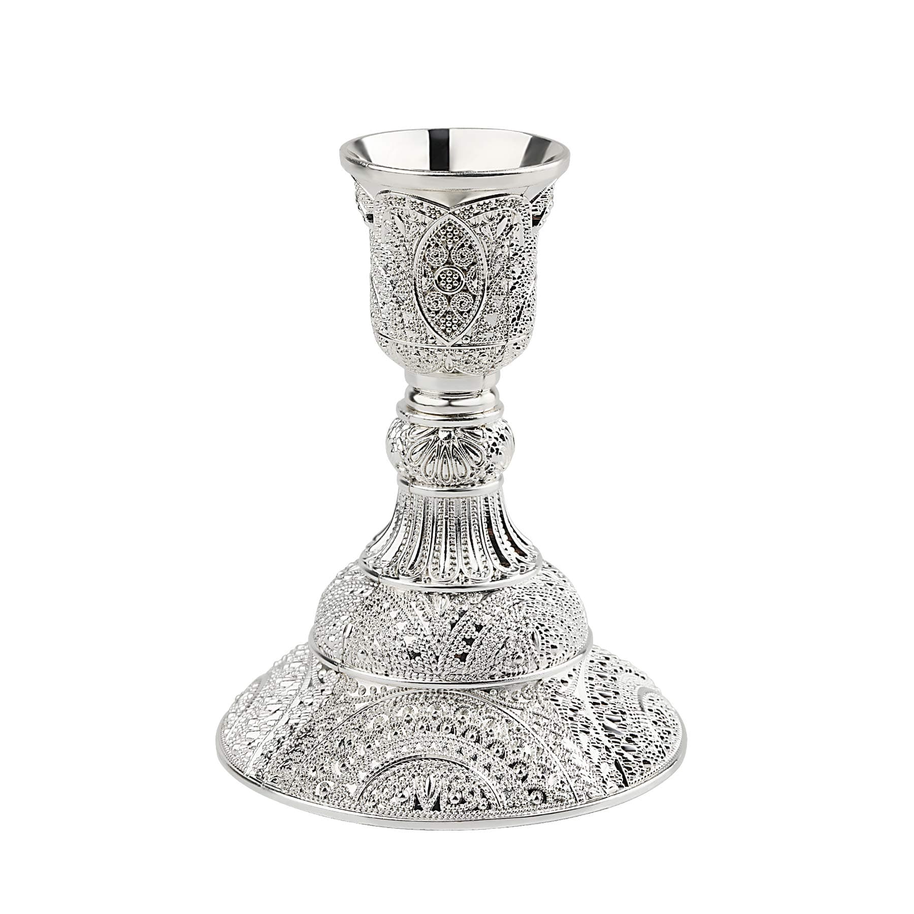 Candlestick Candle holder Candelabra, 3.9in Height Alloy, Silver texture, Home decor, Christmas Wedding Halloween Dining room Living Room decoration, candlelight dinner, Relatives Friends Gifts