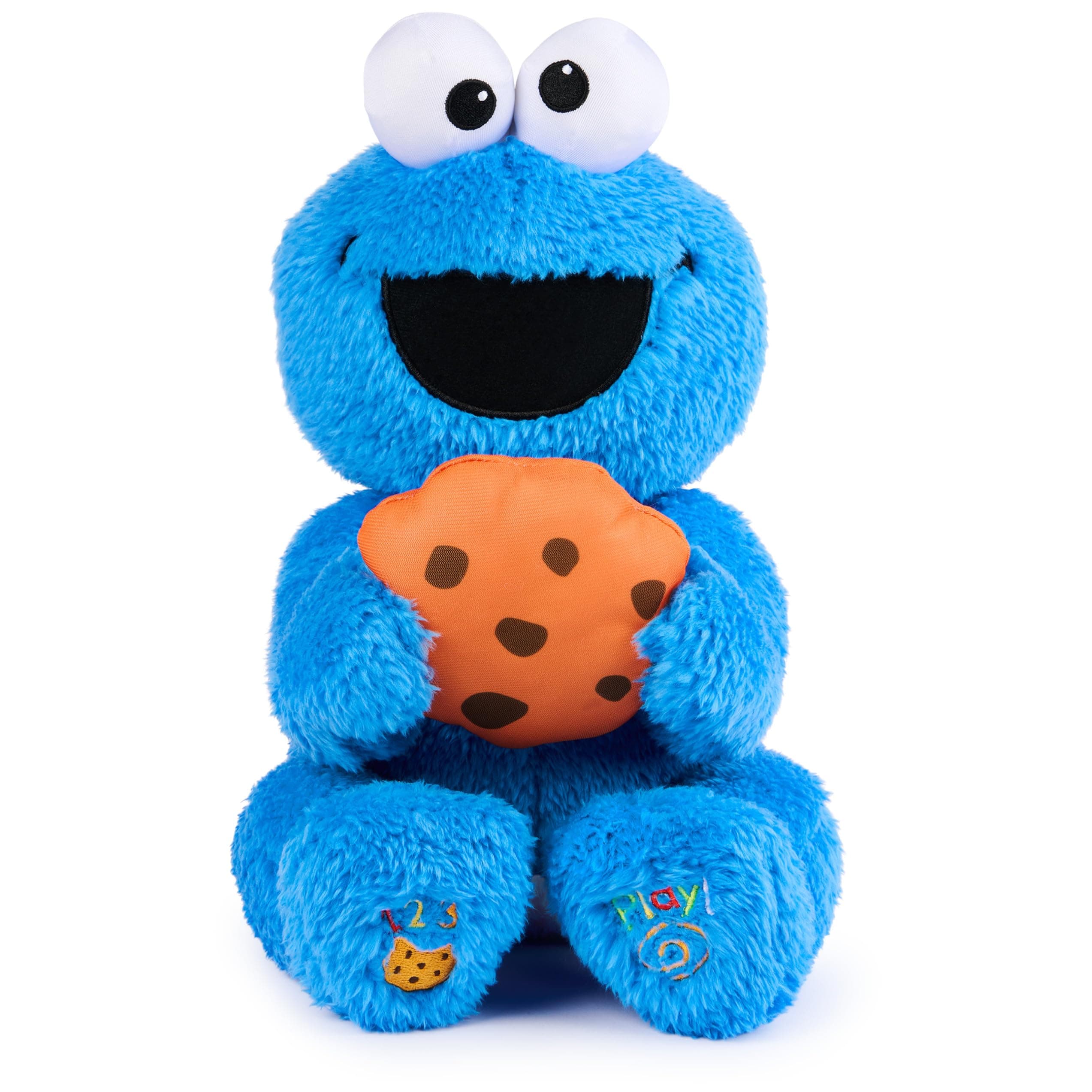 Sesame Street Official Peek-a-Boo Cookie Monster Plush, Stuffed Animal Sensory Toy for Babies and Toddlers, Ages 1 and Up, Blue, 11”