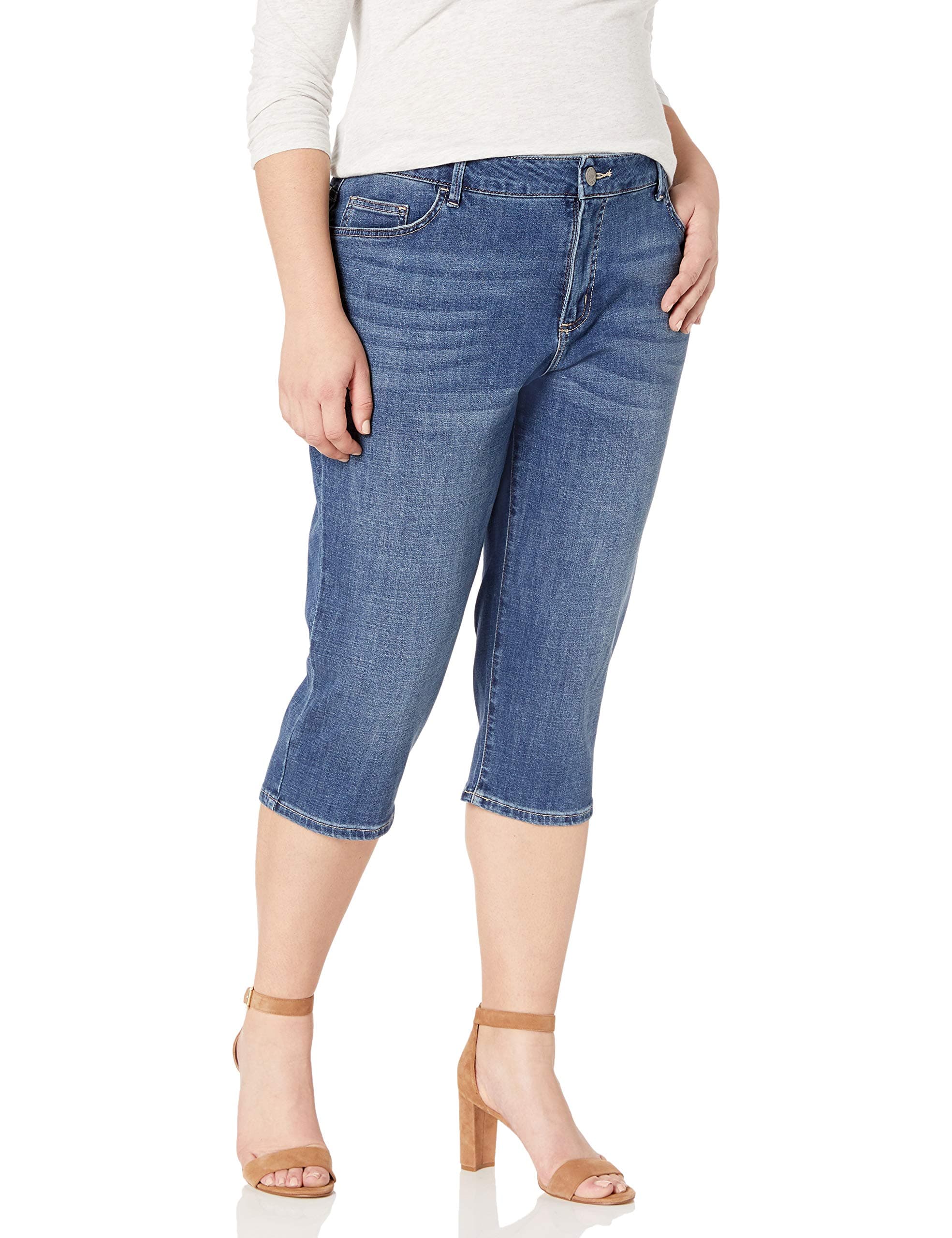 Riders Womens Plus Size Soft Denim Capri