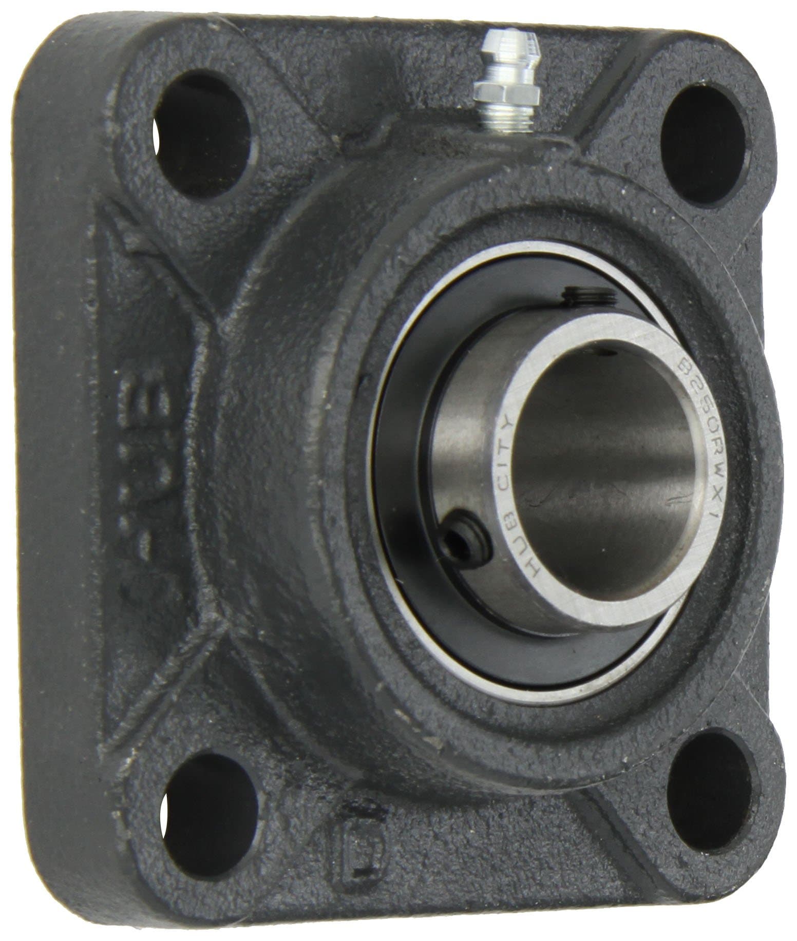 FB250DRWX1 Flange Block Mounted Bearing, 4 Bolt, Normal Duty, Relube, Setscrew Locking Collar, Wide Inner Race, Ductile Housing, 1" Bore, 1.523" Length Through Bore, 2.75" Mounting Hole Spacing