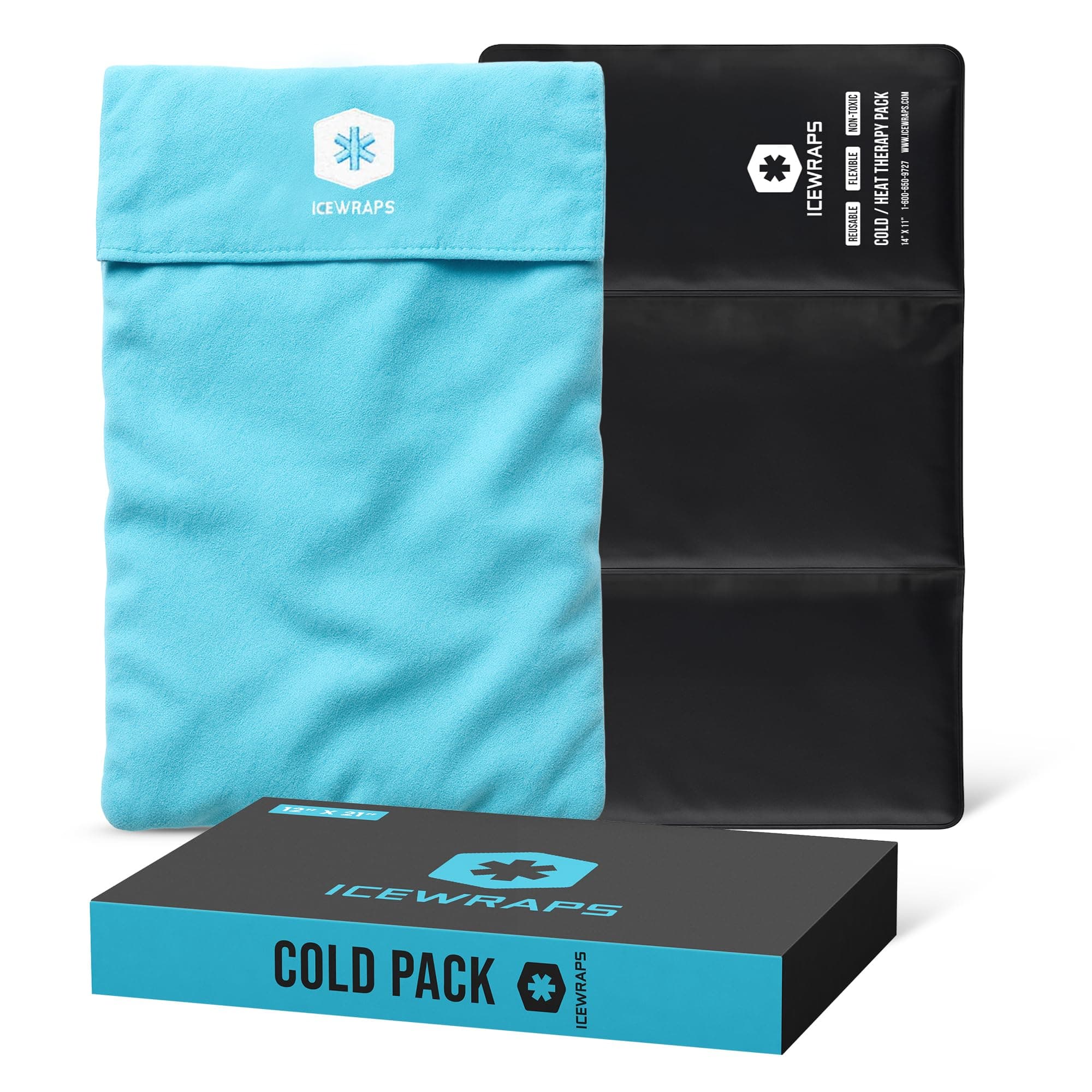 10" x 14" Reusable Ice Pack with Soft Fabric Cover, Flexible Cold Therapy Clay Pack for Knee & Back Swelling, Injury & Chronic Pain Relief – FSA-HSA Eligible