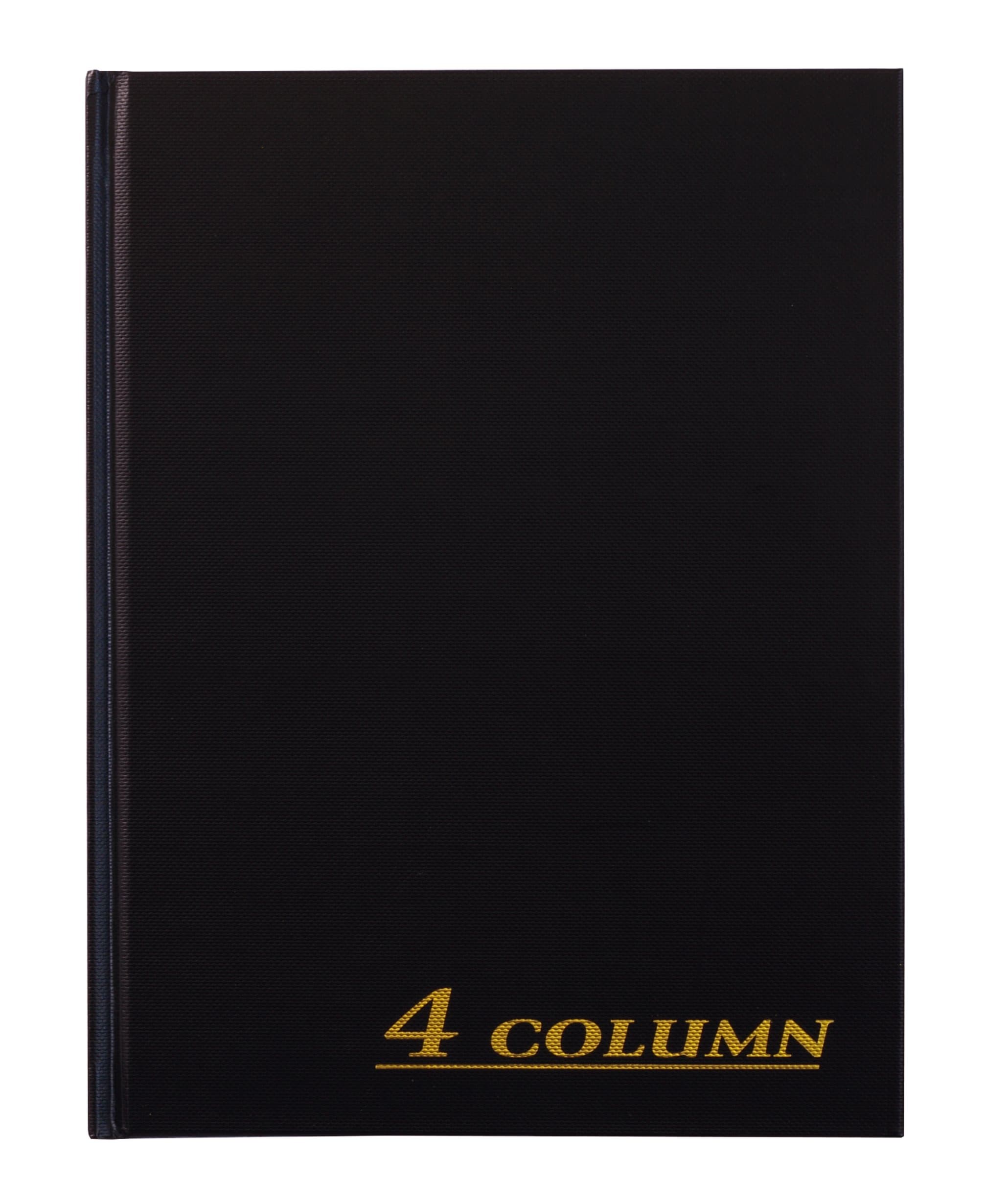 Adams Account Book, 4-Column, Black Cloth Cover, 9.25 x 7 Inches, 80 Pages Per Book (ARB8004M)