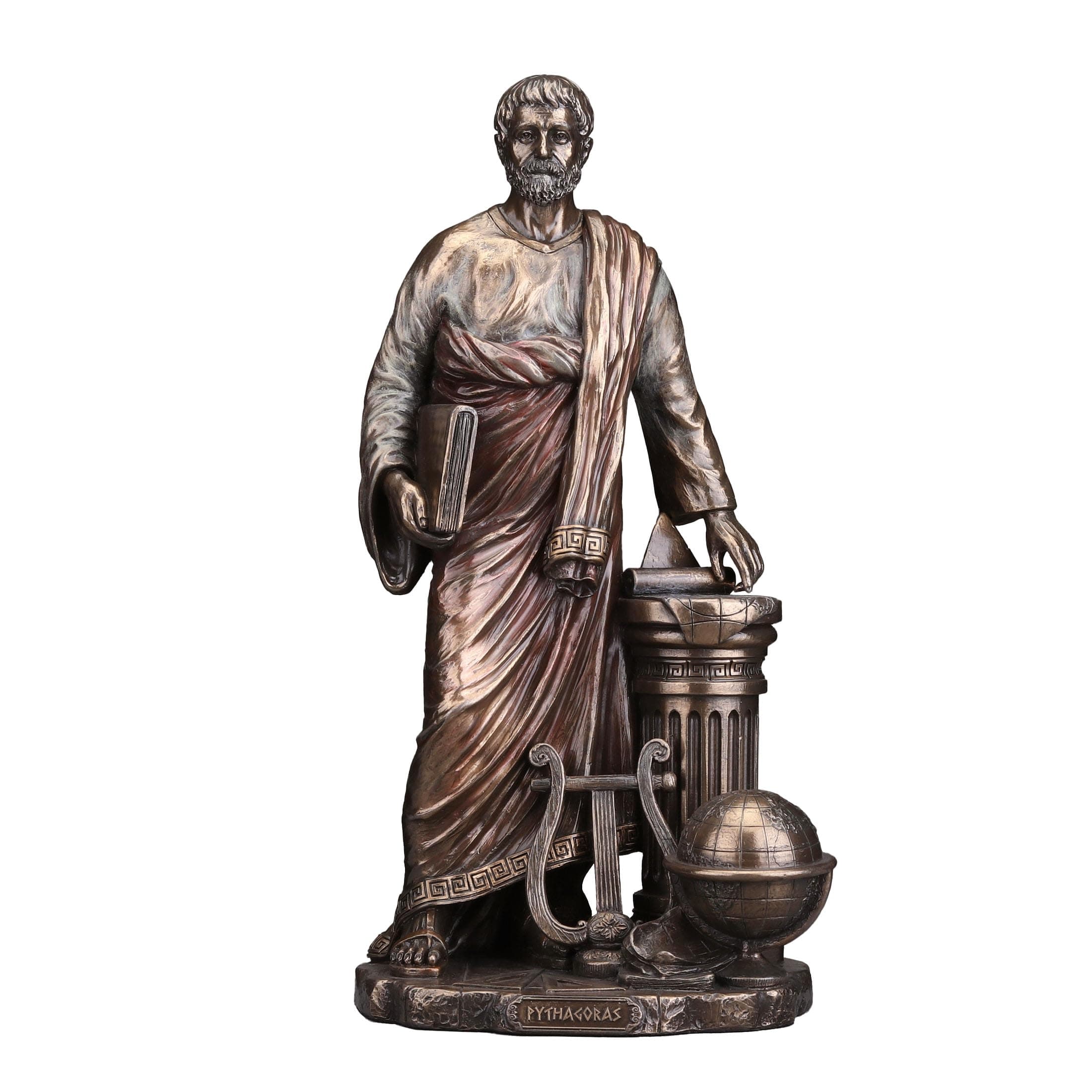 Veronese Design 11 Inch Pythagoras of Samos Greek Mathematician Philosopher Cold Cast Resin Bronze Finish Sculpture