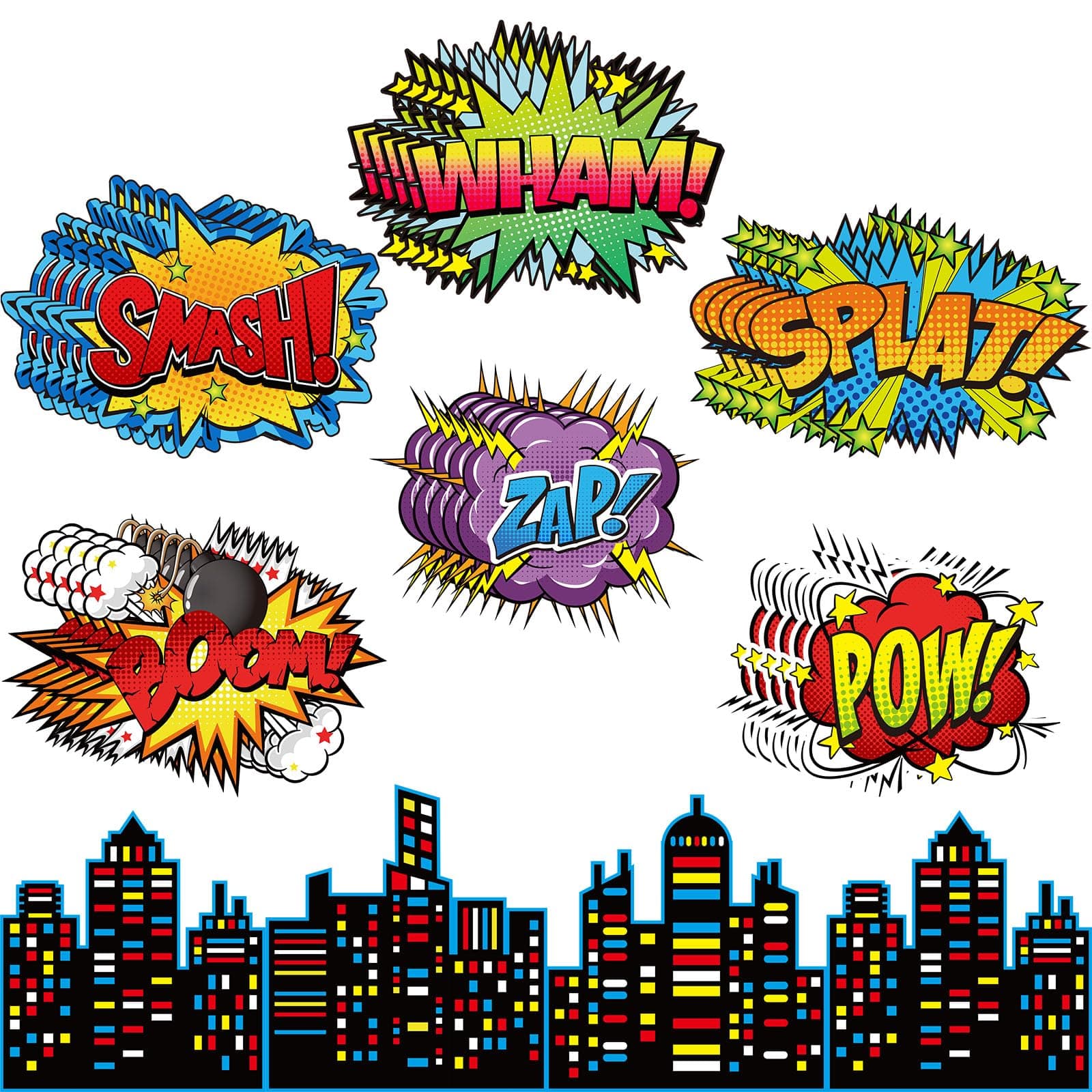 9 Pcs Hero Classroom Decorations Bulletin Board Set Fun Hero Sign Cutouts Signs Paper Cardboard Cutouts Party Decorations for Birthday Party School Classroom Wall Decor