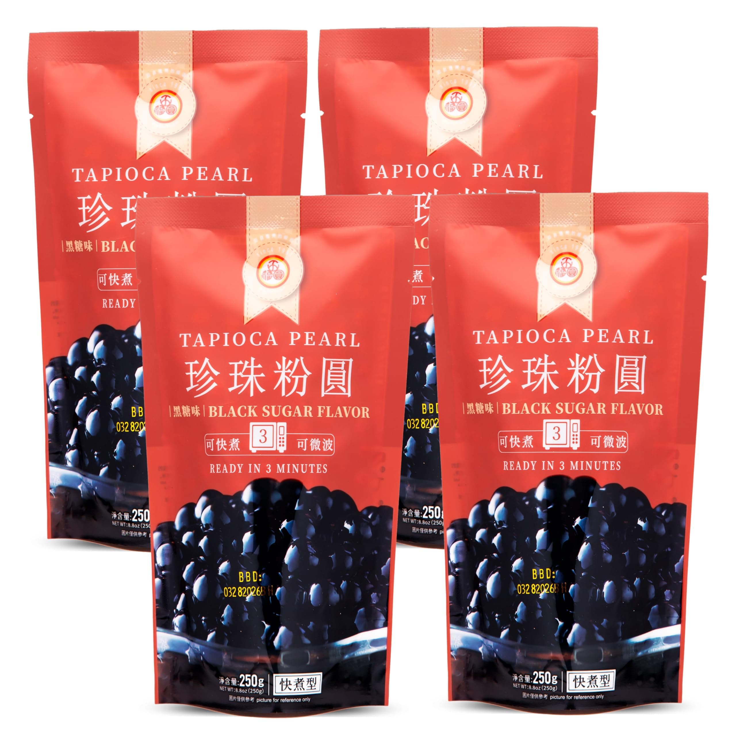 WuFuYuan - Tapioca Pearl Black 8.8 Oz / 250 G (Pack of 4) by WuFuYuan