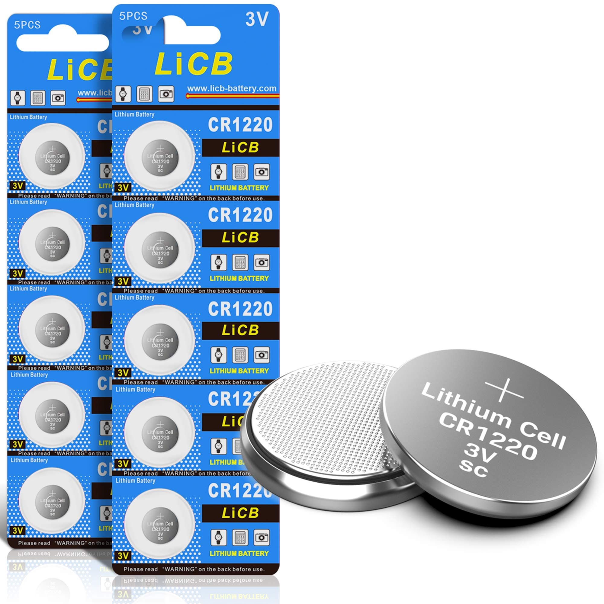 10 Pack CR1220 3V Lithium Battery CR 1220