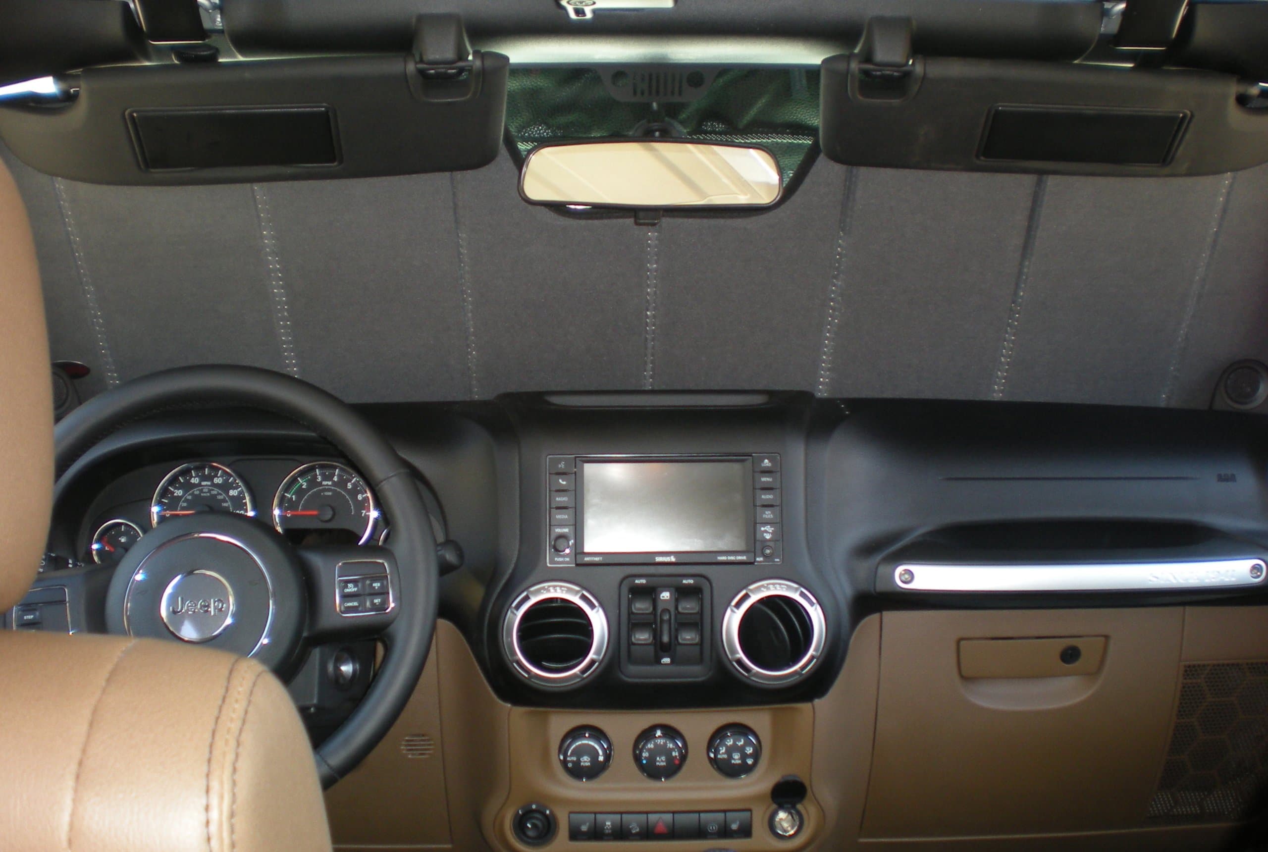 AutoHeatshield Folding Ultimate Windshield Sunshade for Jeep Wrangler with JK Body Style 2007 2008 2009 2010 2011 2012 2013 2014 2015 2016 2017 2018 Heatshield Sun Shade